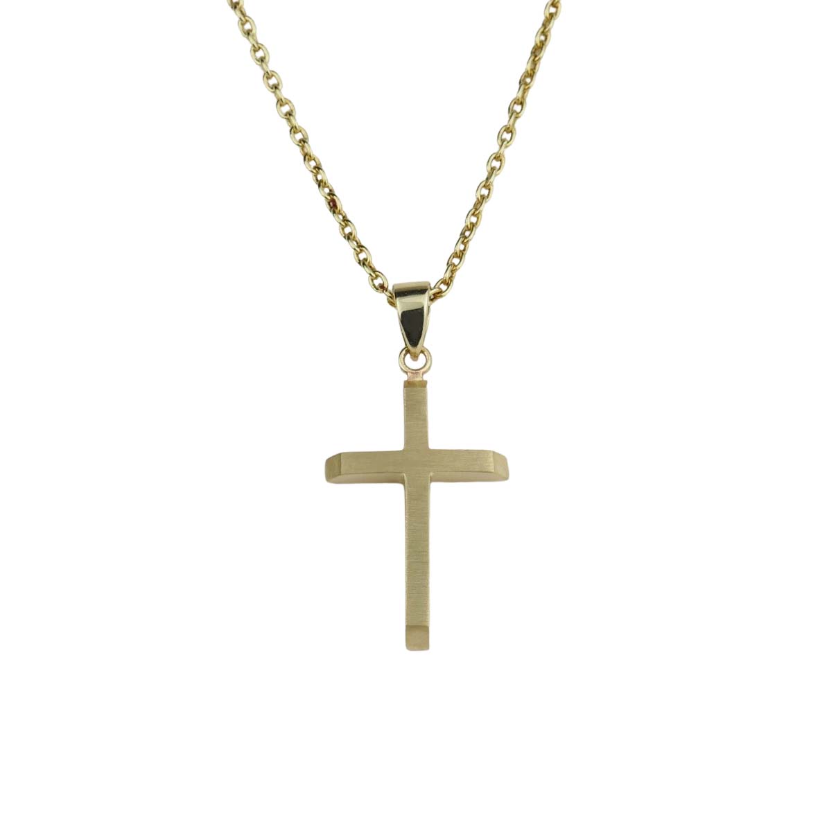 Kreuz Gelbgold 333/000 mattiertes Gelbgoldkreuz