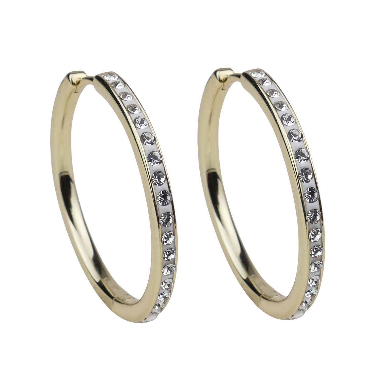 Creolen mit Zirkonia Silber vergoldet