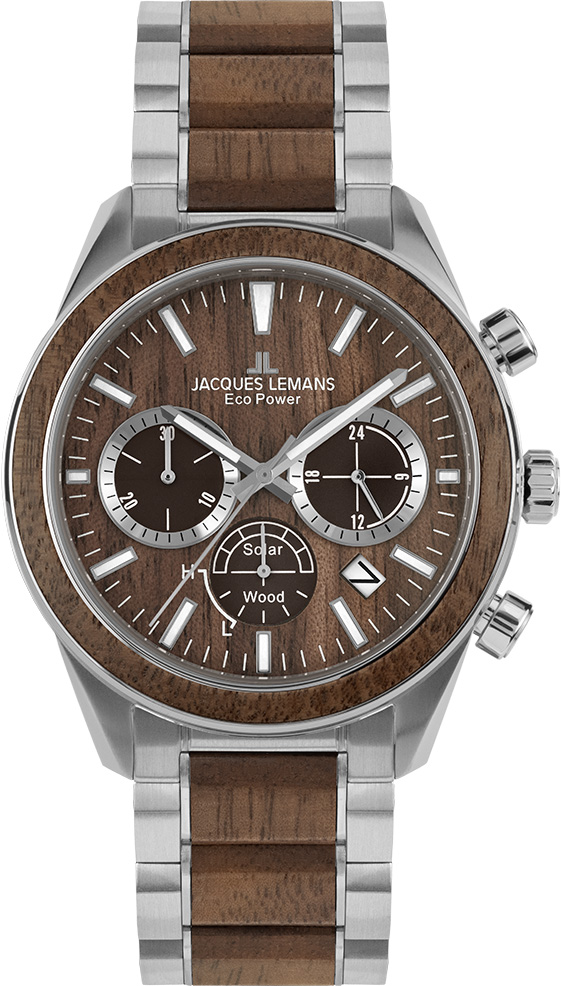 Jacques Lemans Chronograph Eco Power Solar Wood 1-2115J