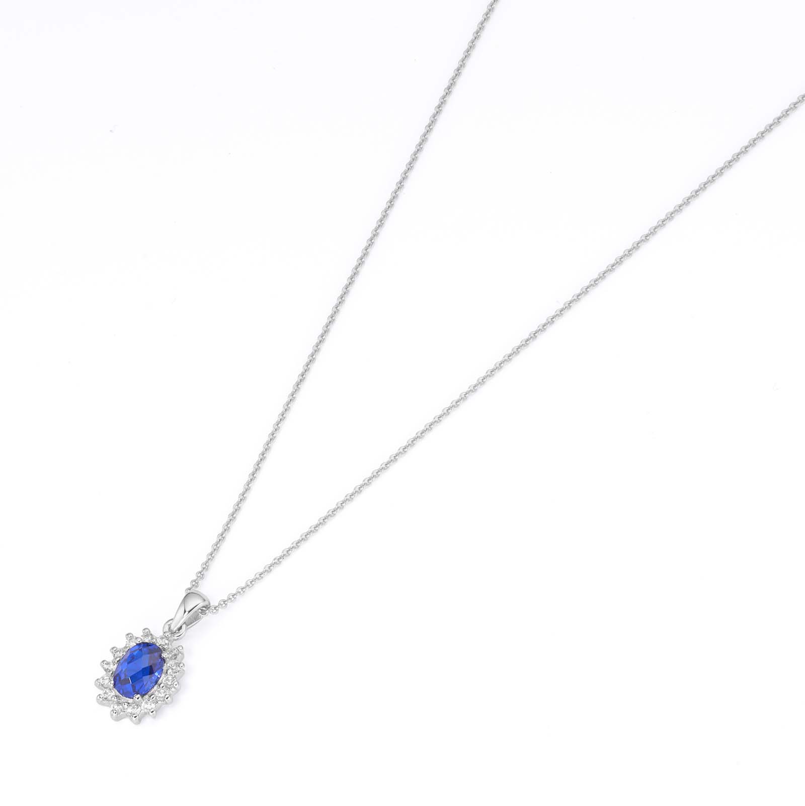 Halskette Silber mit Spinell und Zirkonia
