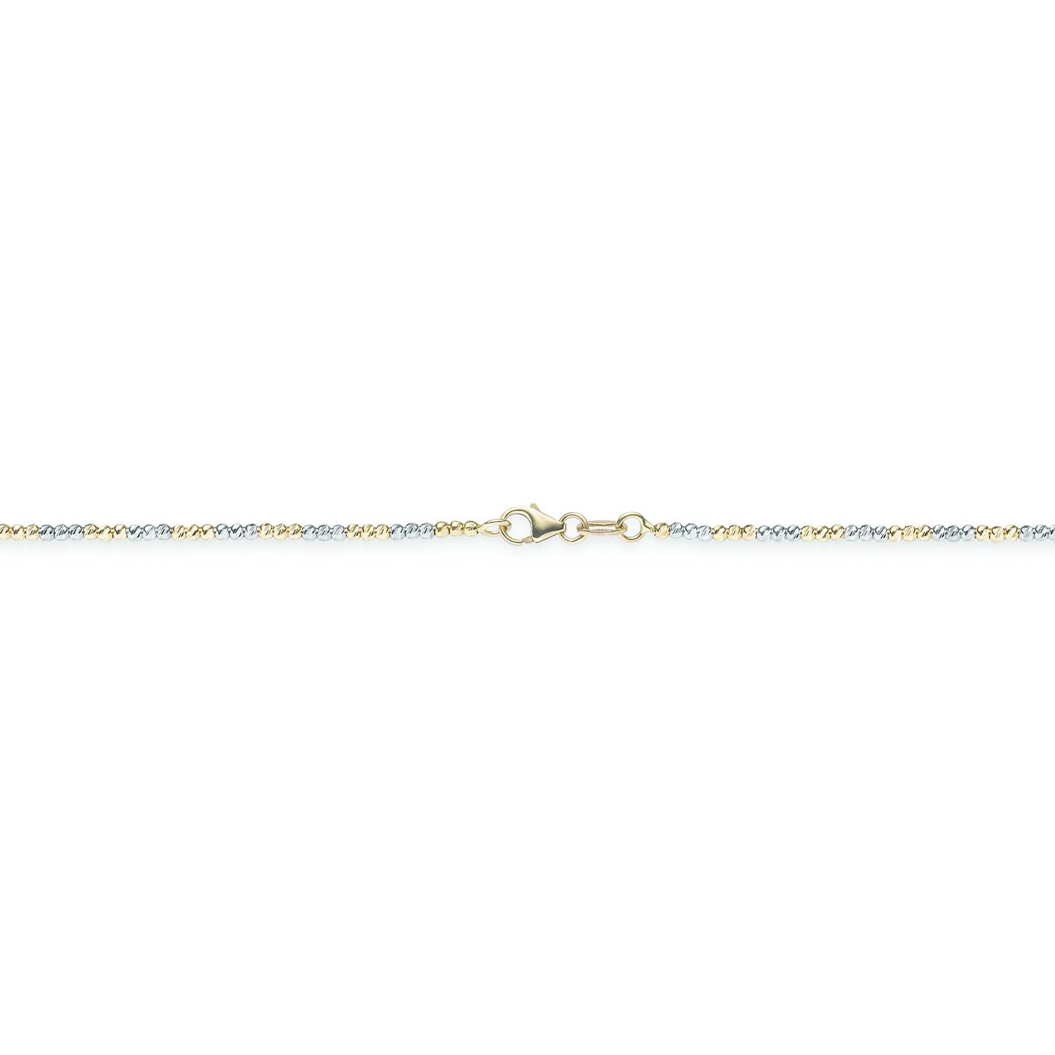 34063 Halskette bicolor Gelbgold und Weißgold 585/000 Diamantoptik