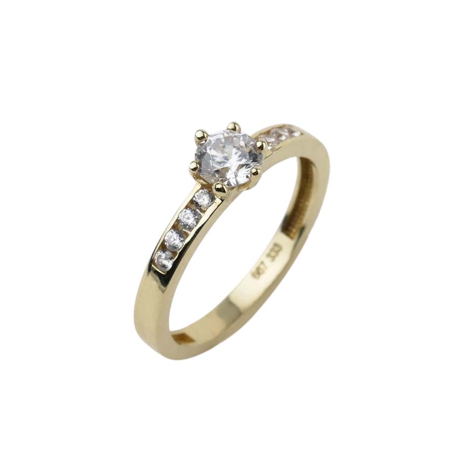 34210 Verlobungsring Gelbgold 333/000 mit Zirkonia