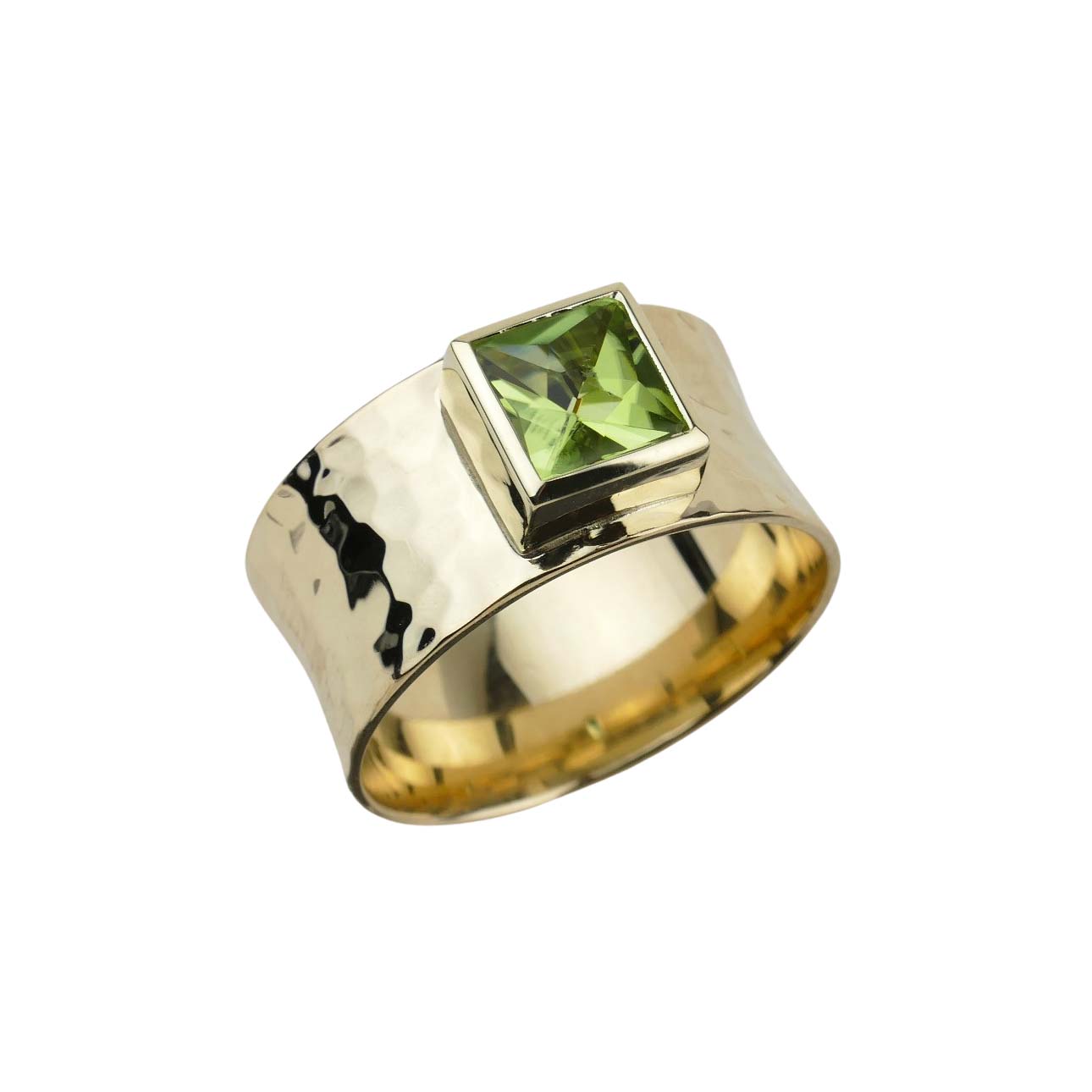 Damenring Gelbgold 585/000 mit Peridot im HR-Cut