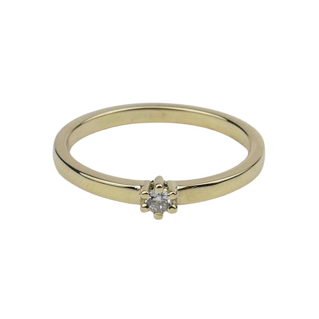 Verlobungsring Gelbgold 585/000 mit Brillant aus unserer Goldschmiede