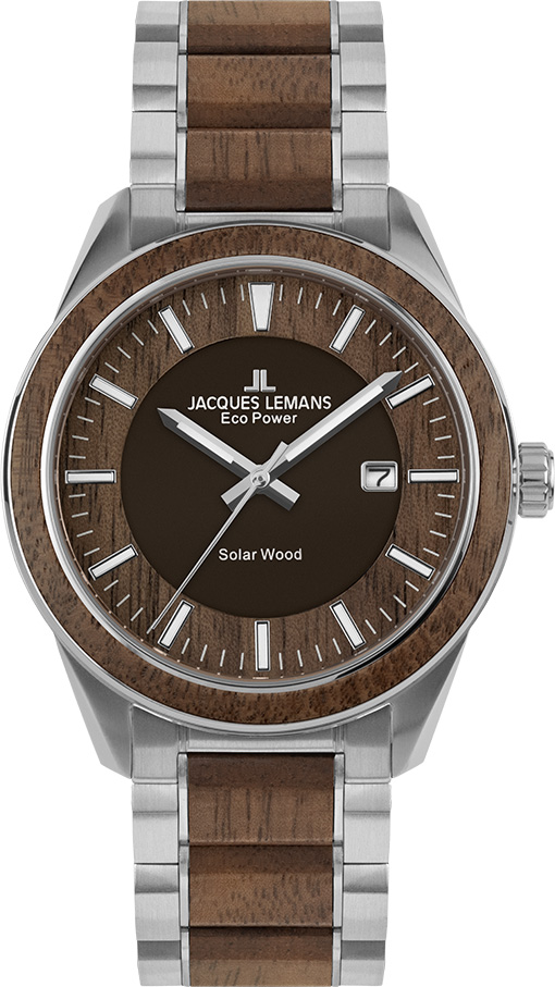 Jacques Lemans Herrenuhr Eco Power Solar Wood 1-2116H