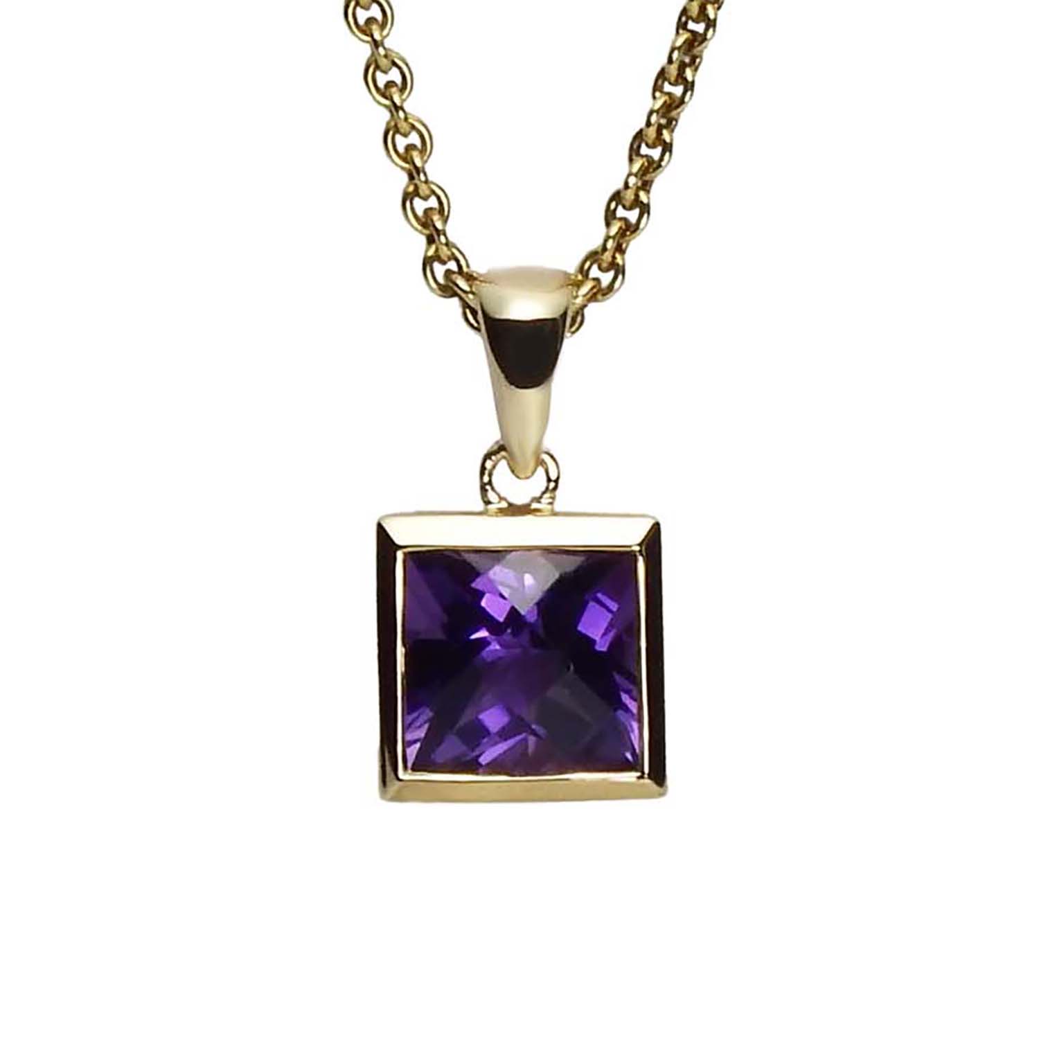 Amethystanhänger Gold 585/000 Anhänger Gelbgold mit Amethyst