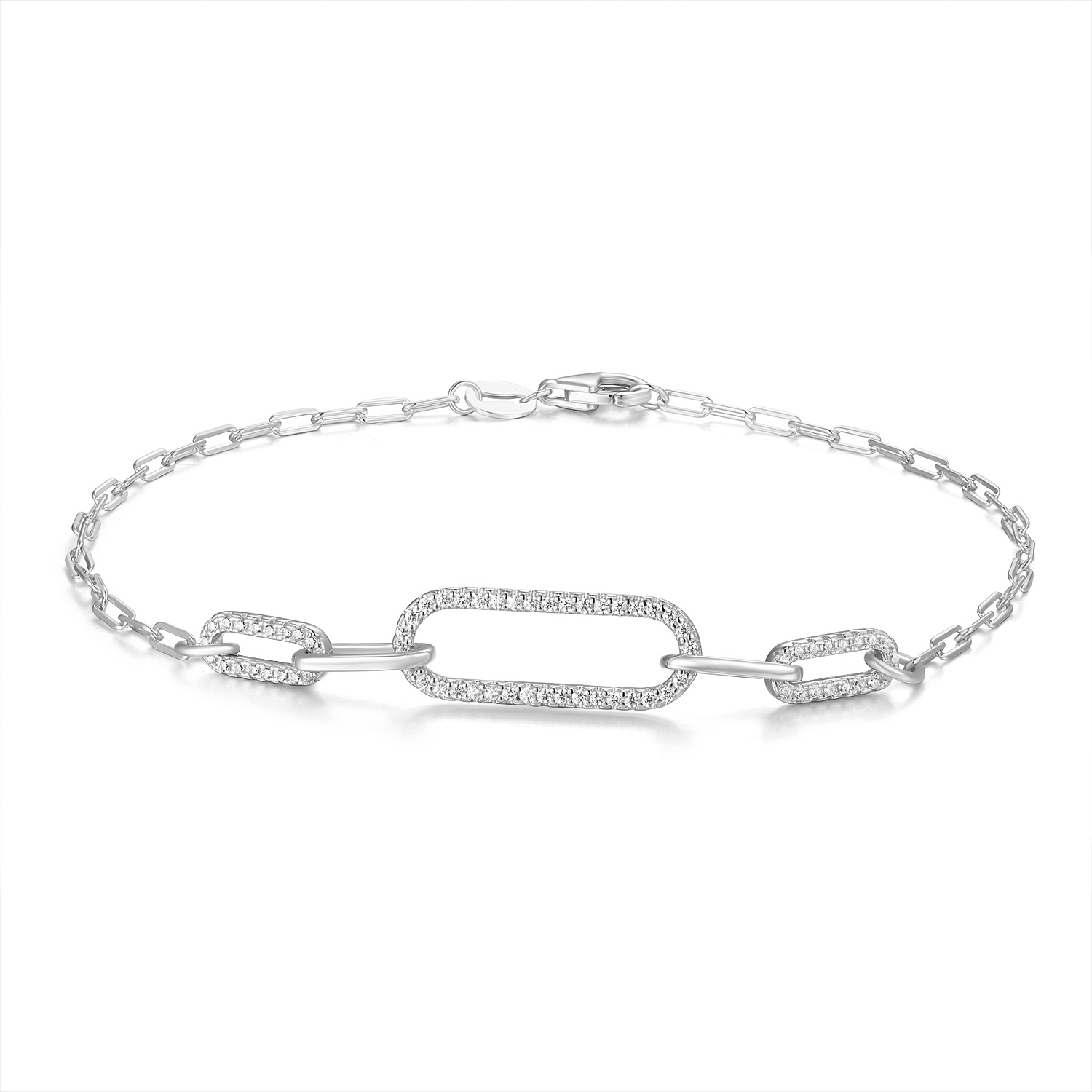 Armband aus rhodiniertem Silber mit Zirkonia