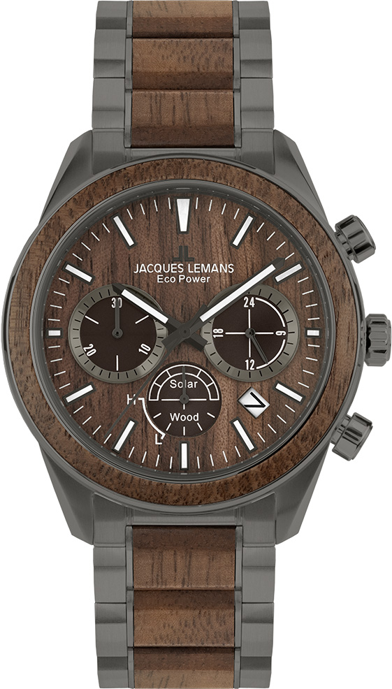 Jacques Lemans Chronograph Eco Power Solar Wood 1-2115K