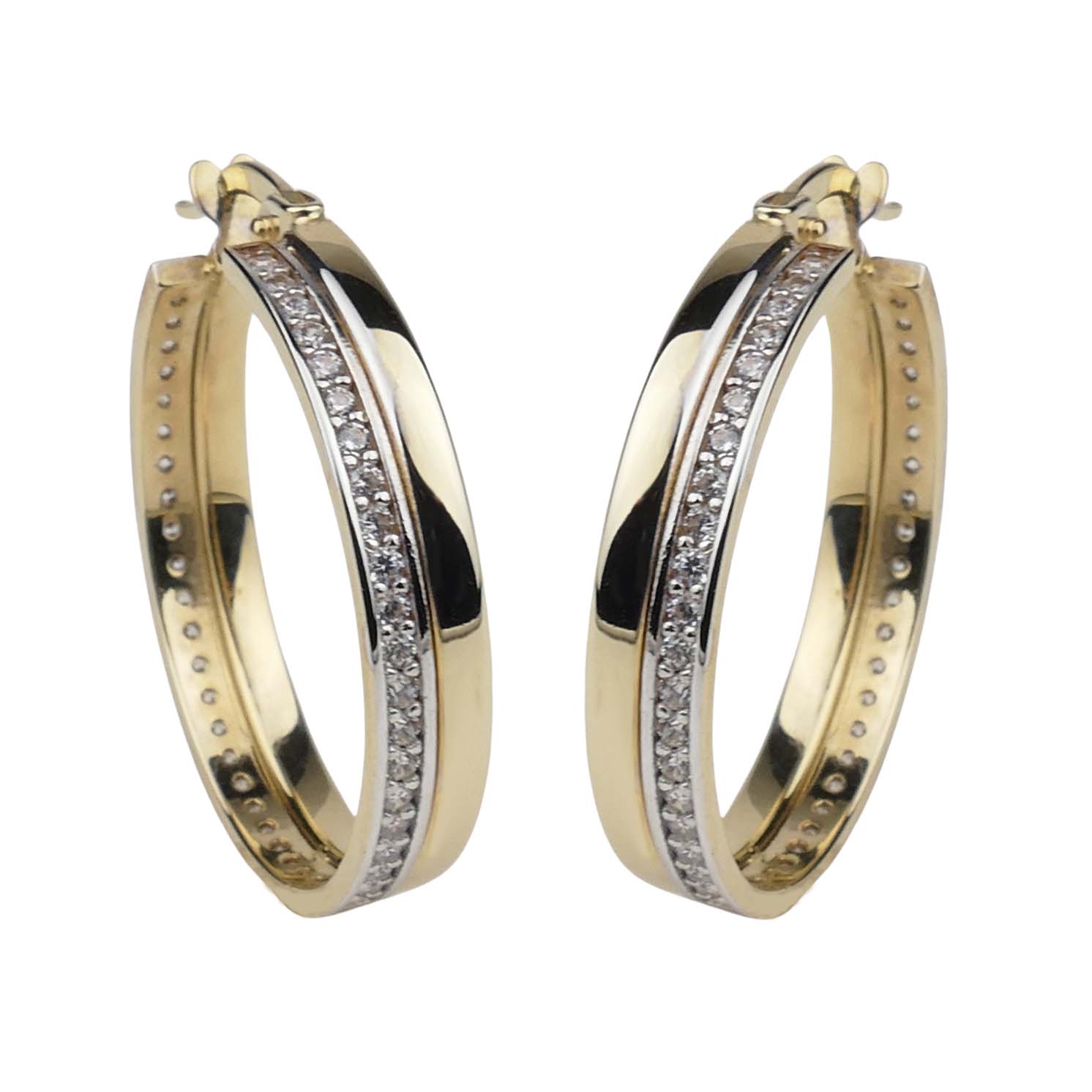 Creolen mit Zirkonia Gelbgold und Weißgold 333/000 Creolen mit Zirkonia Gelbgold und Weißgold 333/000