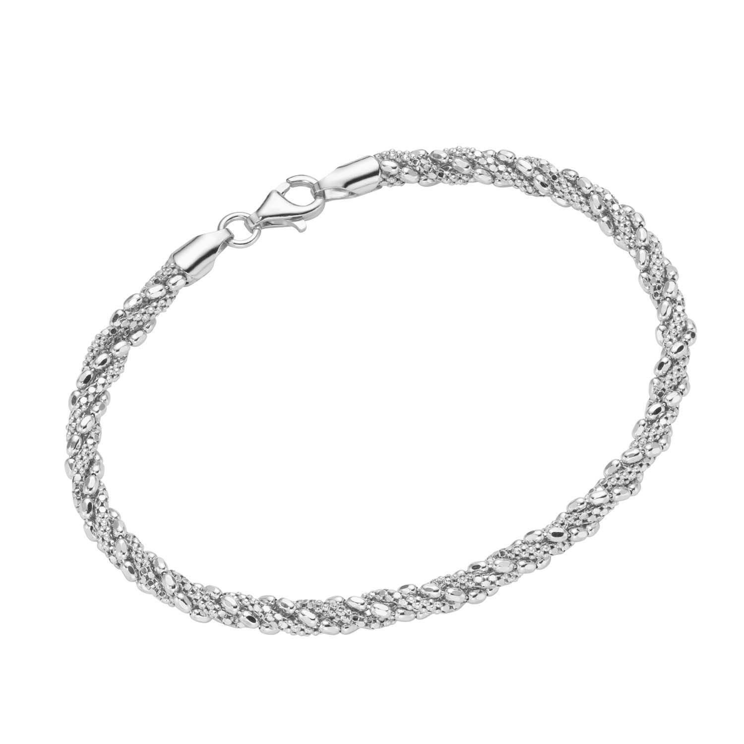 Silver D-Line Kordelarmband Silber