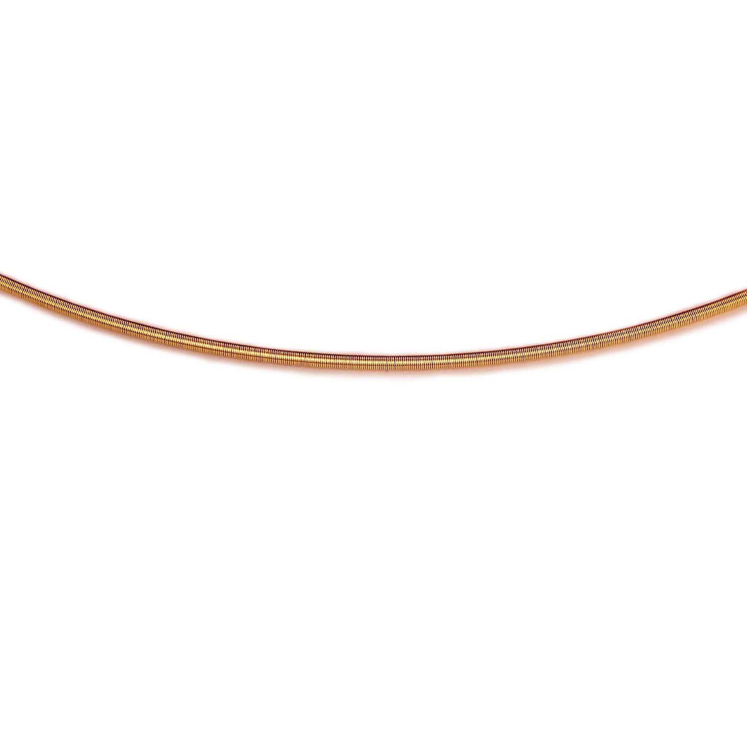 Flexibler Spiral-Halsreif 2 mm Edelstahl rosé vergoldet mit Doppelclipschließe