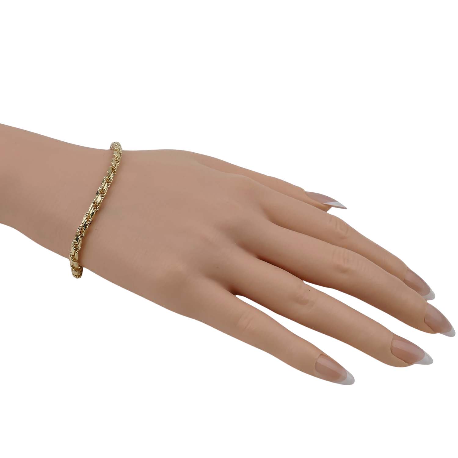 Geschliffenes Kordelarmband Gelbgold 585/000