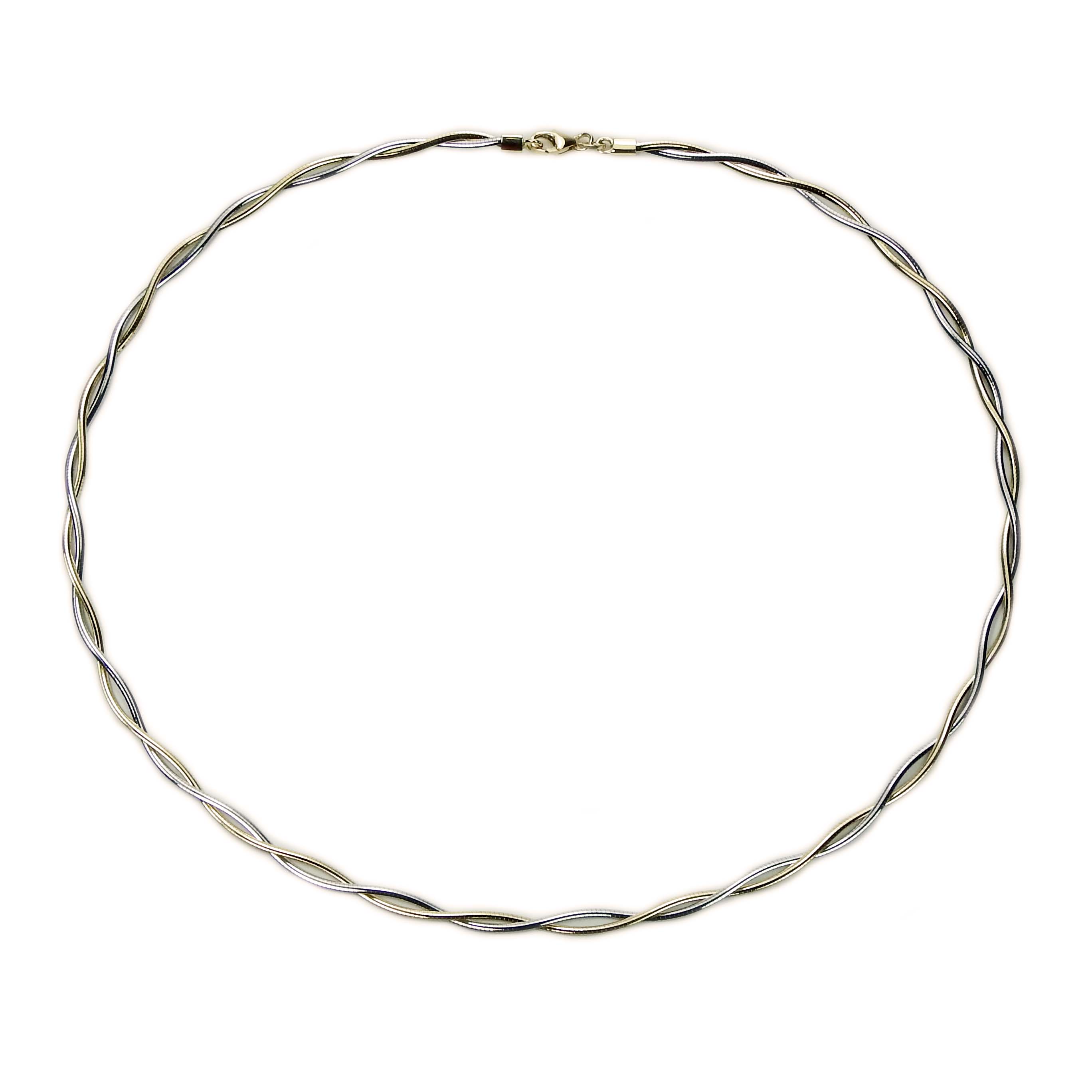 Halsreif Gold 585/000 bicolor Gelbgold und Weißgold