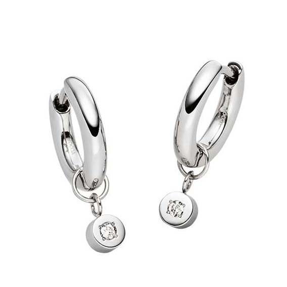 Boccia Brillantcreolen aus Titan