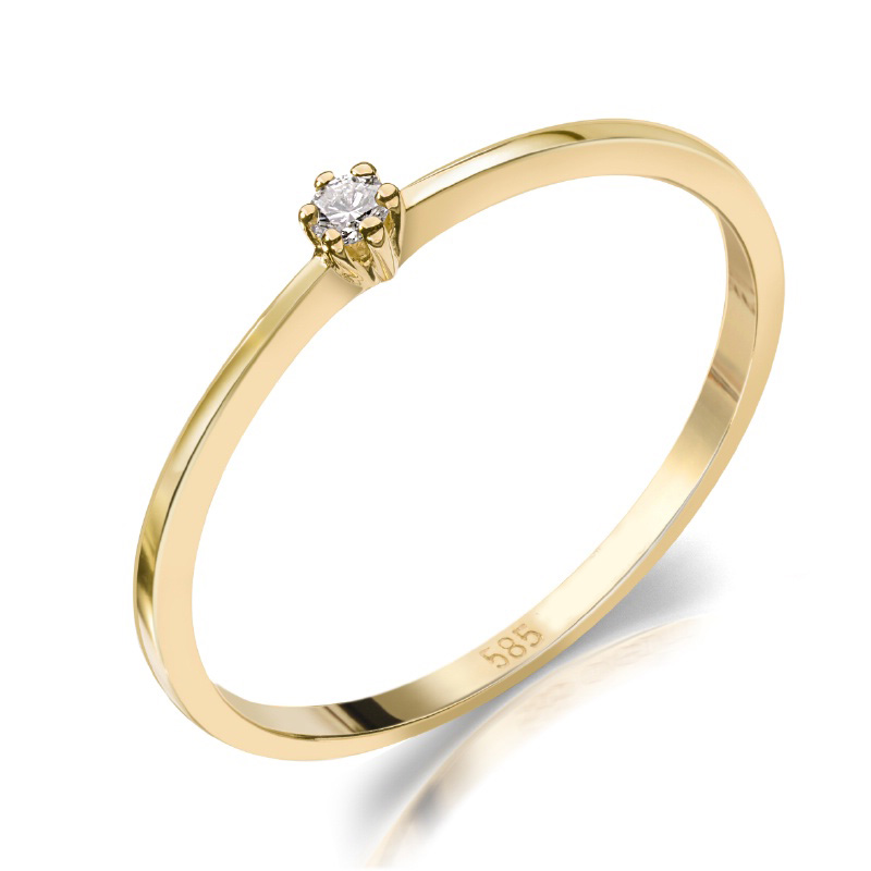 Verlobungsring Gelbgold 585/000 mit Brillant 0,03 ct.