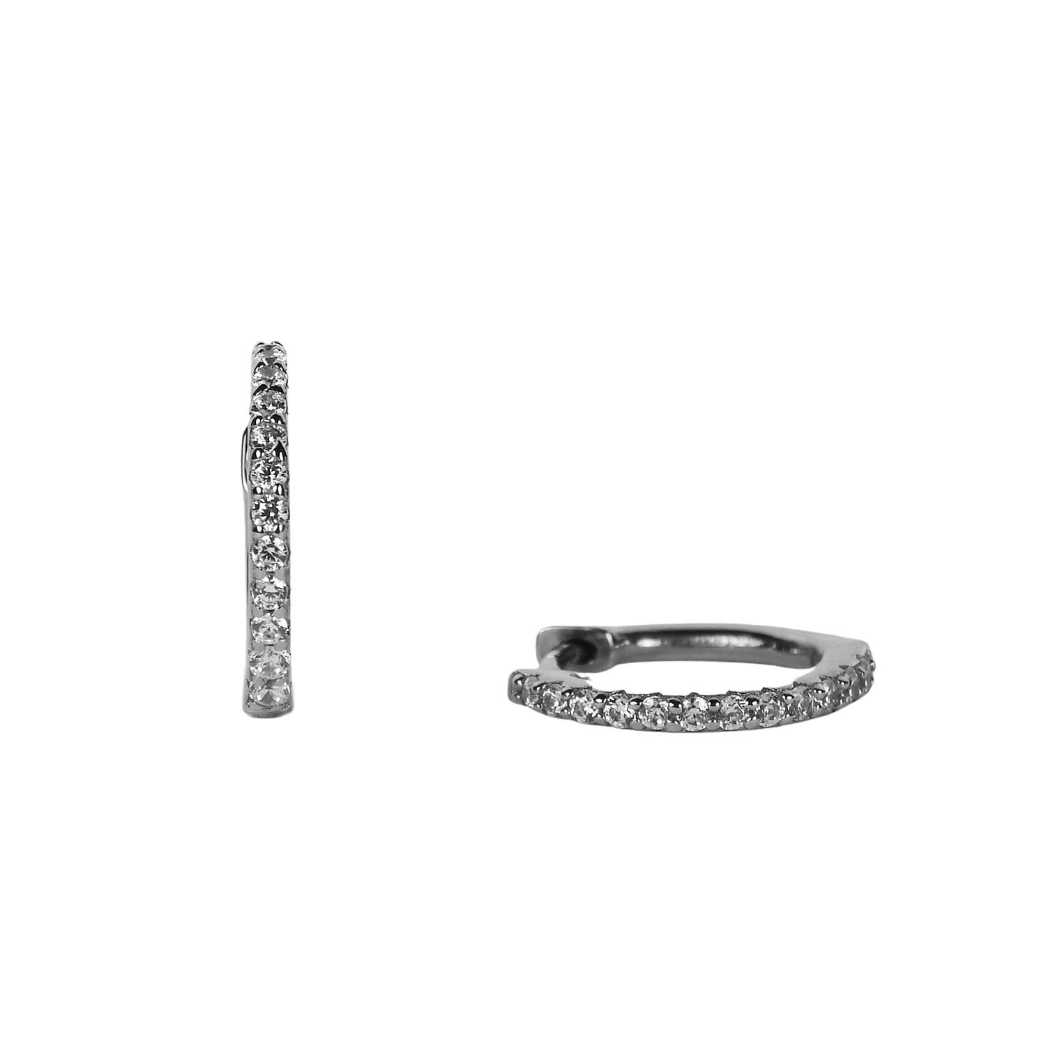 Creolen aus rhodiniertem Sterlingsilber mit Zirkonia