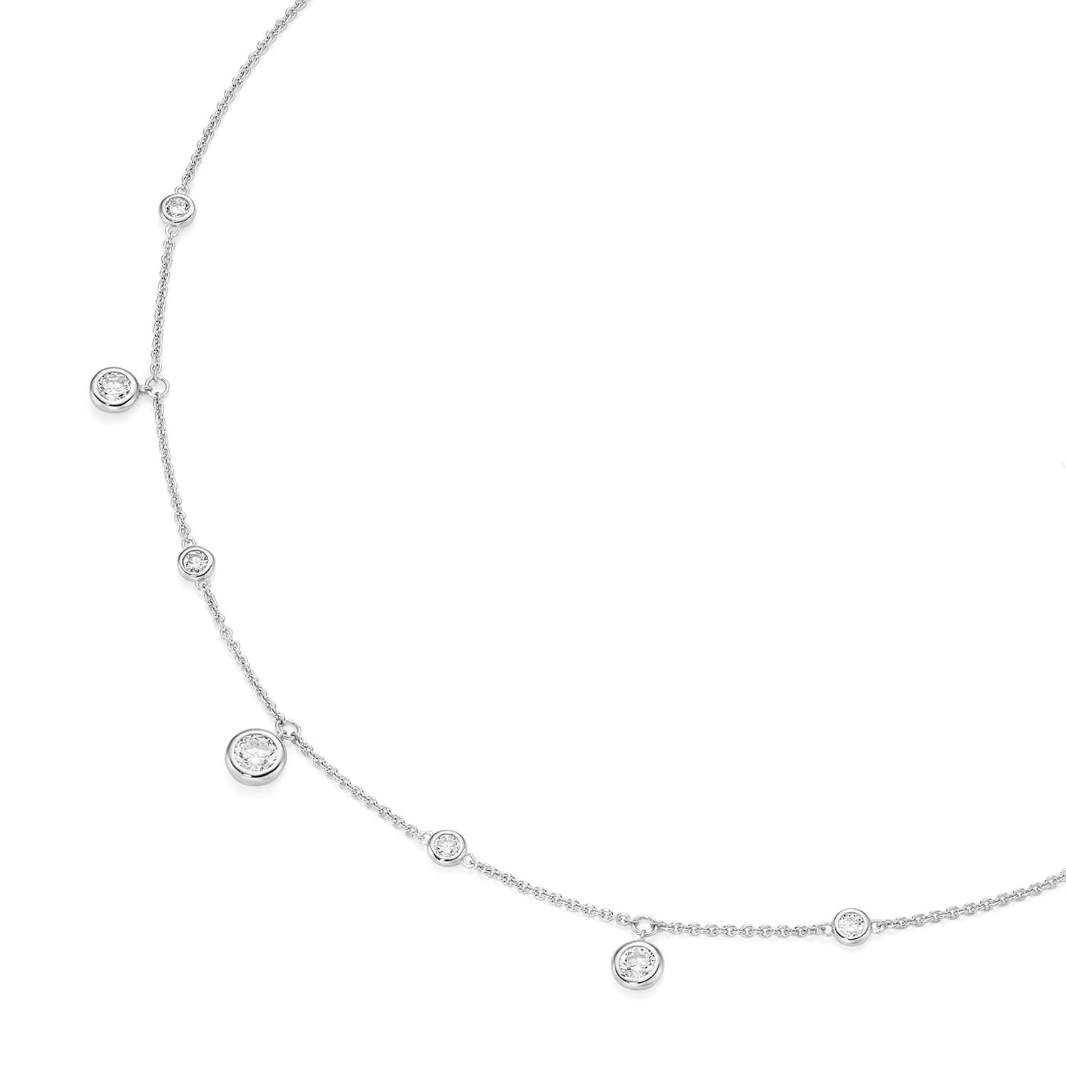 Silver D-Line Kette Sterlingsilber mit Zirkonia