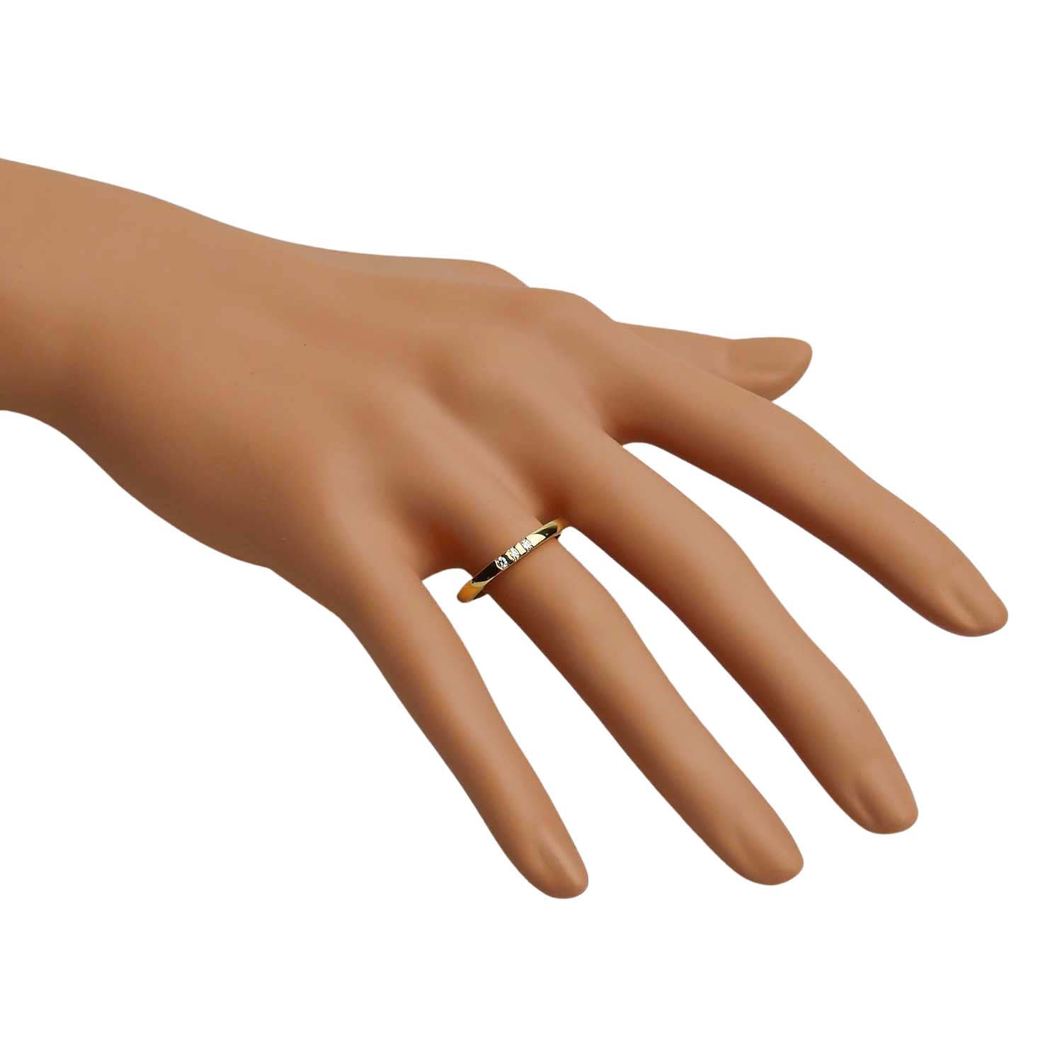 Memoirering mit Brillanten Gelbgold 585/000 Diamantring Handarbeit Verlobungsring