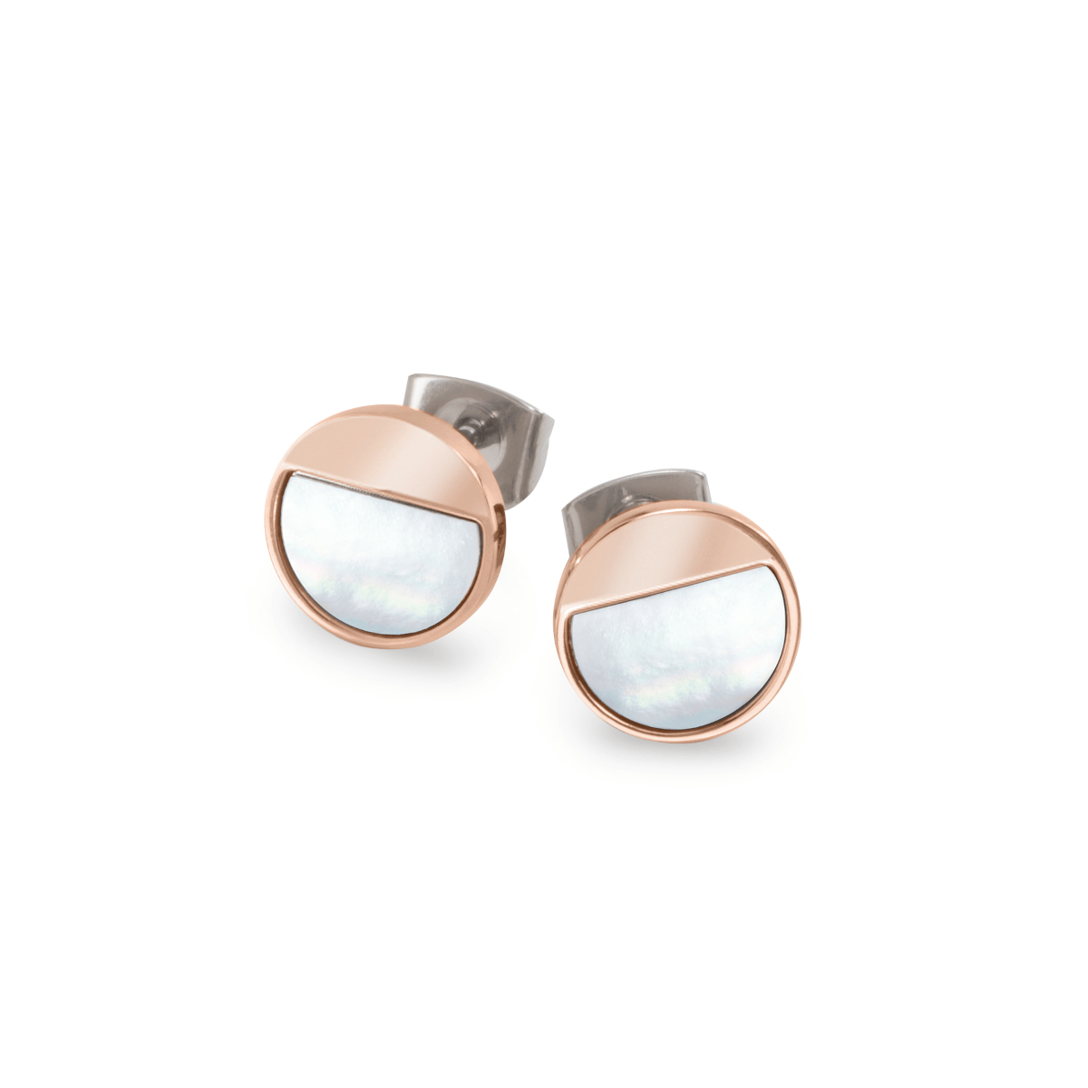 05048-03 Boccia nickelfreie Ohrstecker Titan rosé goldplattiert mit Perlmutt
