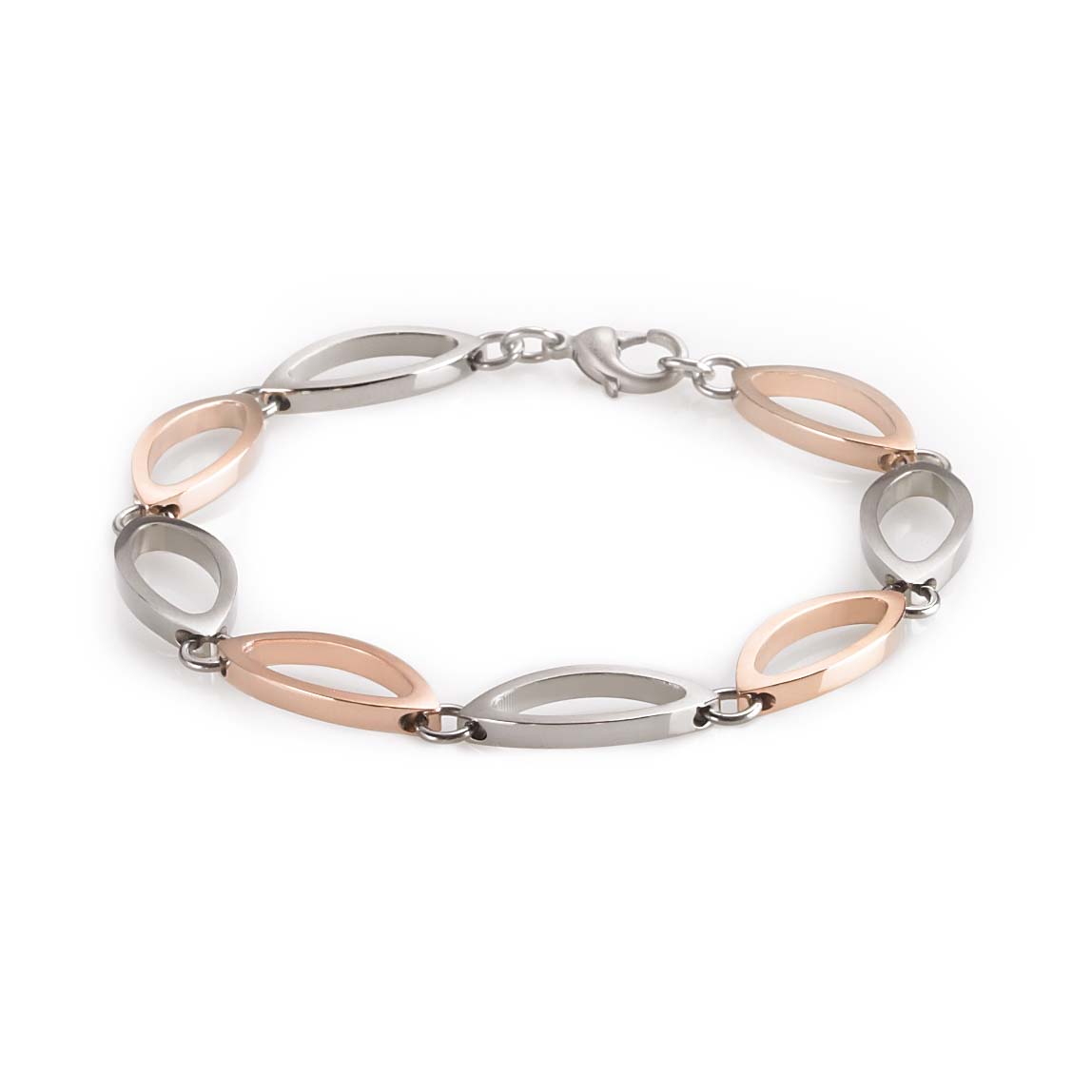 Nickelfreies Boccia Armband Titan bicolor rosé goldplattiert