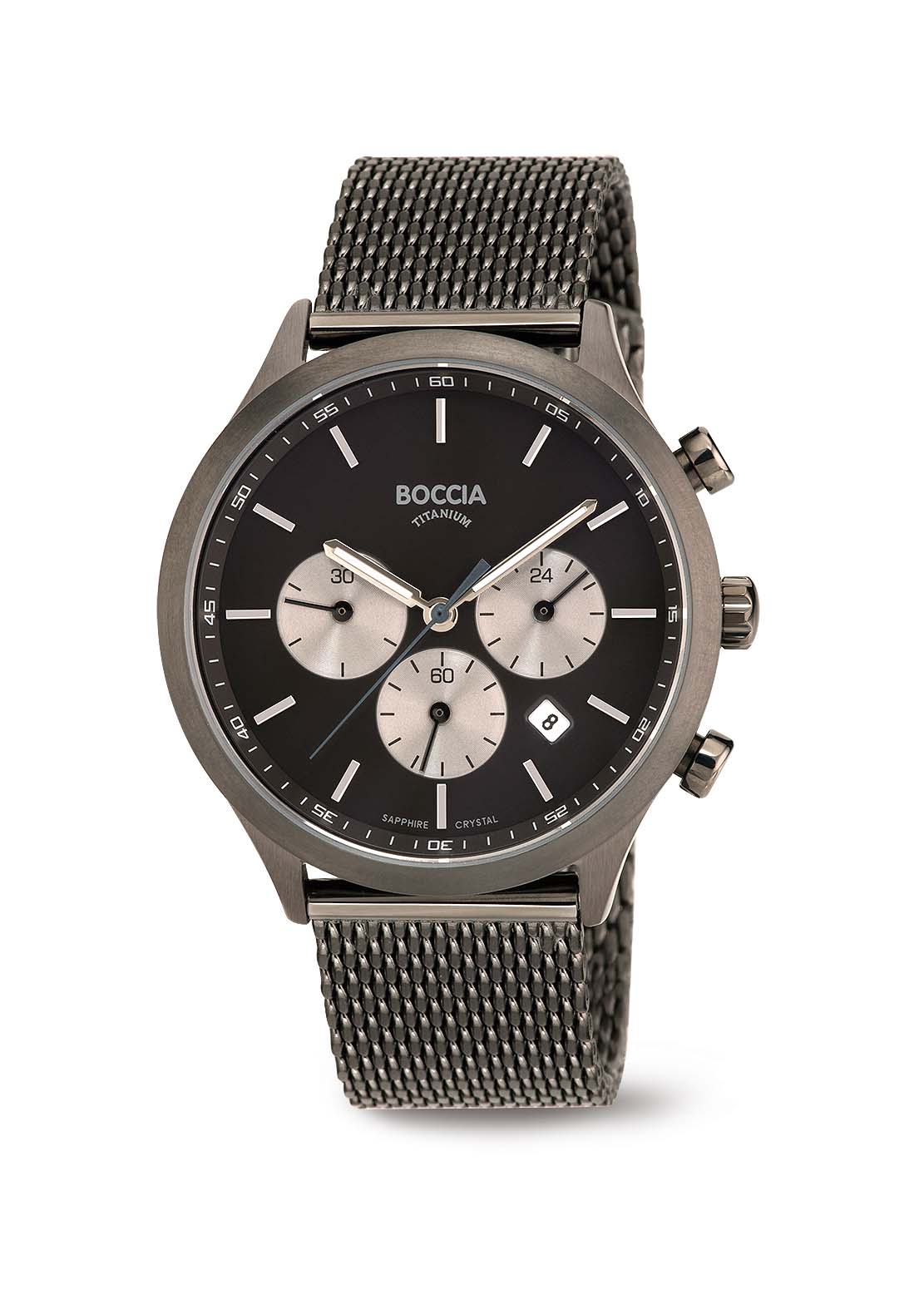 Boccia Herrenuhr Quartz Titan Chronograph mit Edelstahlarmband