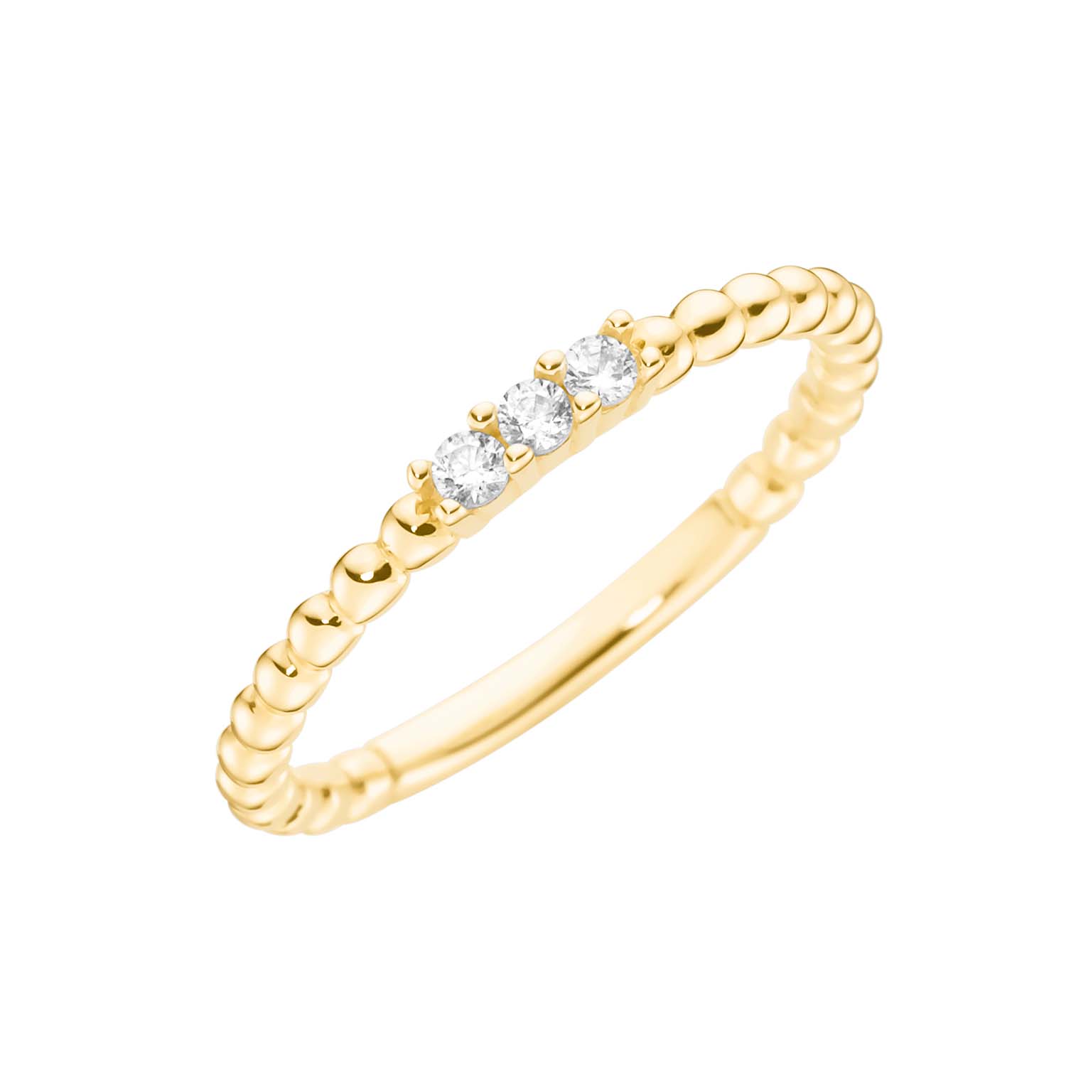 Damenring Gelbgold 375/000 mit Kügelchen und Zirkonia Damenring Gelbgold 375/000 mit Kügelchen und Zirkonia