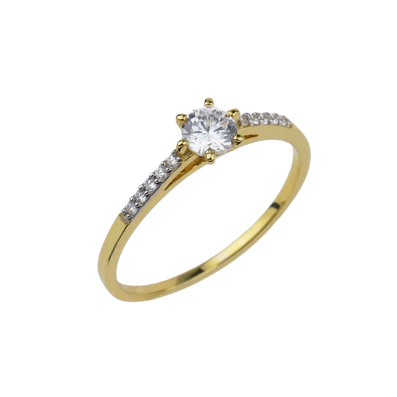 Verlobungsring mit Zirkonia Gelbgold 333/000 