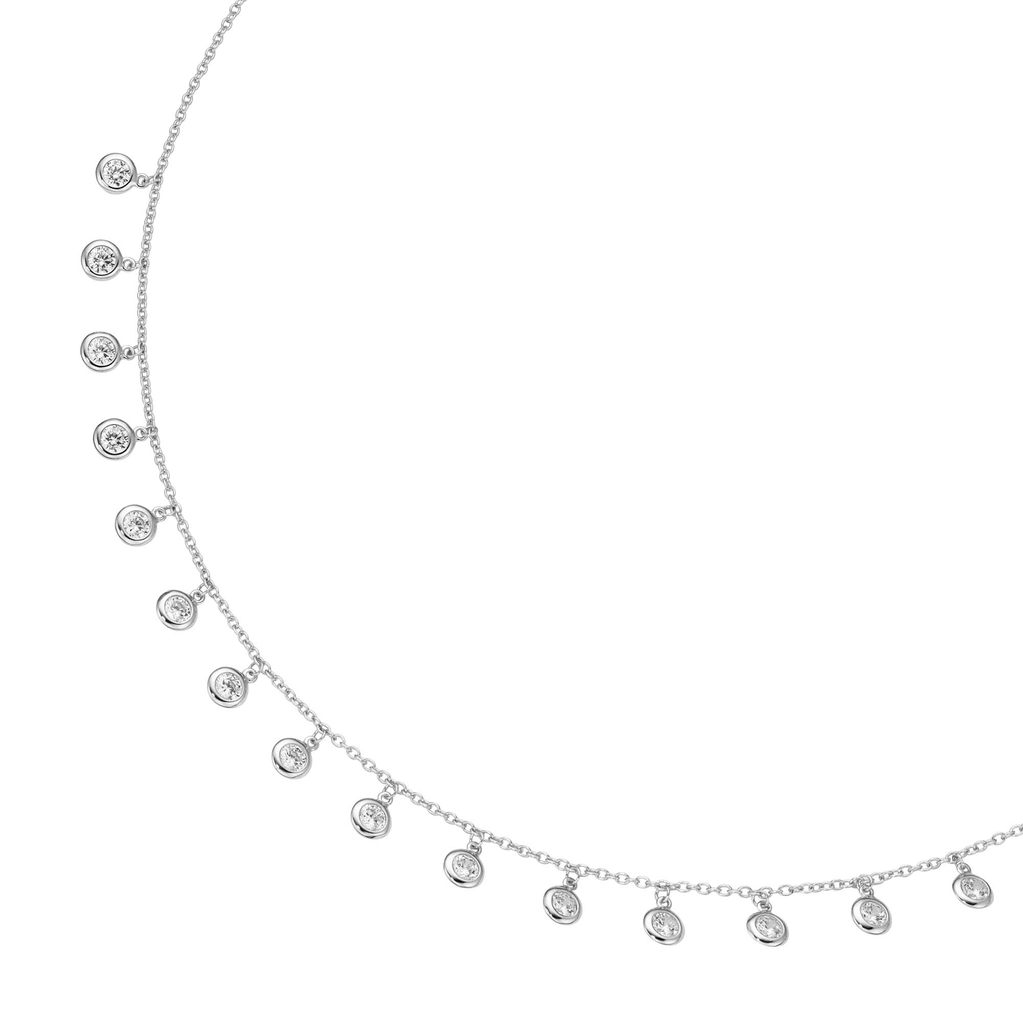 Silver D-Line Kette Sterlingsilber mit Zirkonia