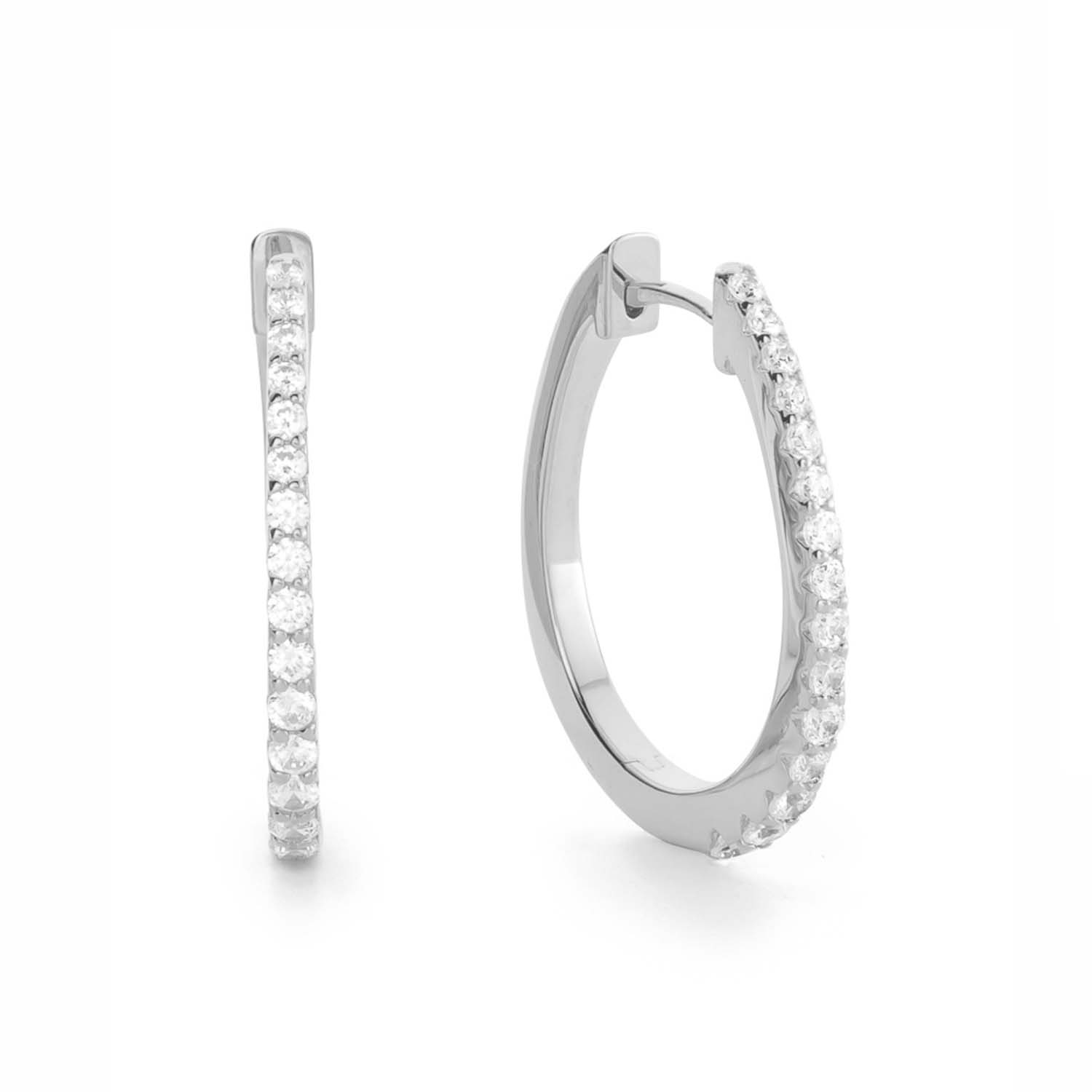 Ratius Creolen aus rhodiniertem Silber mit Zirkonia