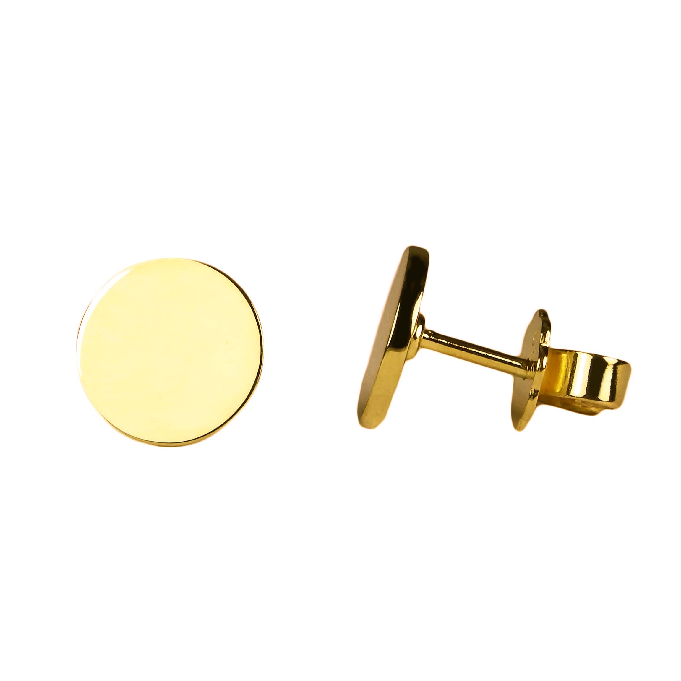 Ohrstecker Gold 585/000 Kreisform Gelbgold Handarbeit