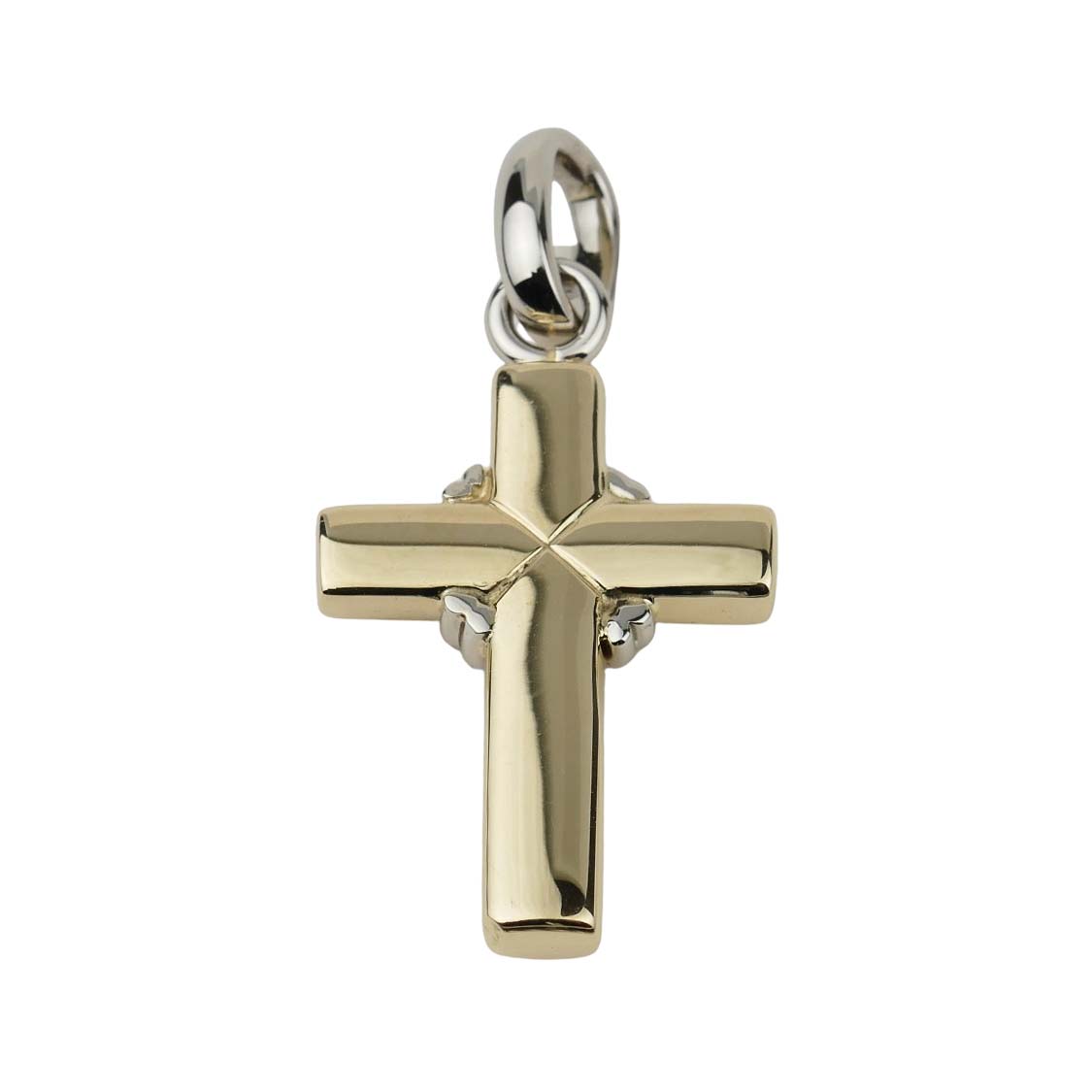 Kreuz Gelbgold und Weißgold 585/000