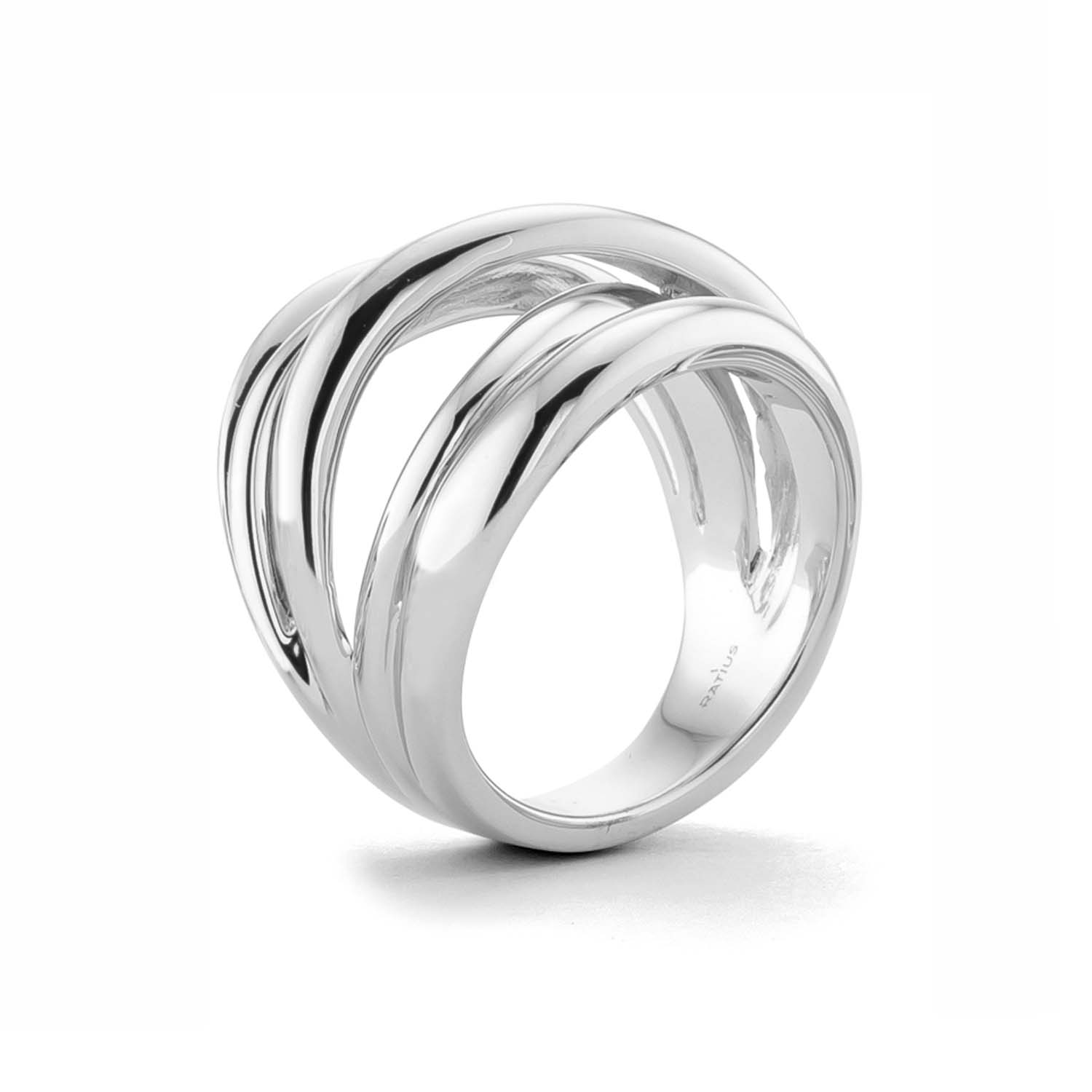 Ratius Damenring aus rhodiniertem Silber