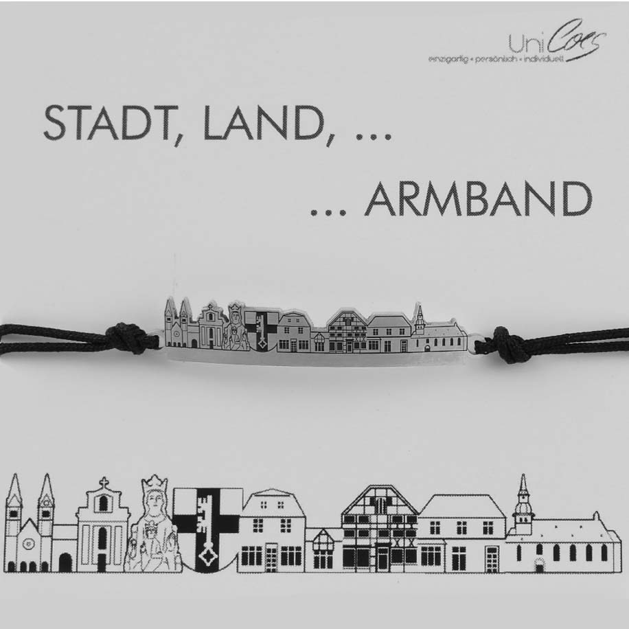 Werl-Armband Sterlingsilber mit schwarzem Textilband