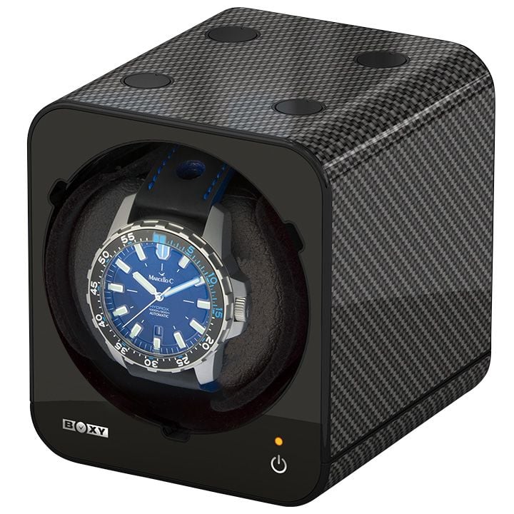 Boxy-Uhrenbeweger Fancy Brick Carbon mit Adapter