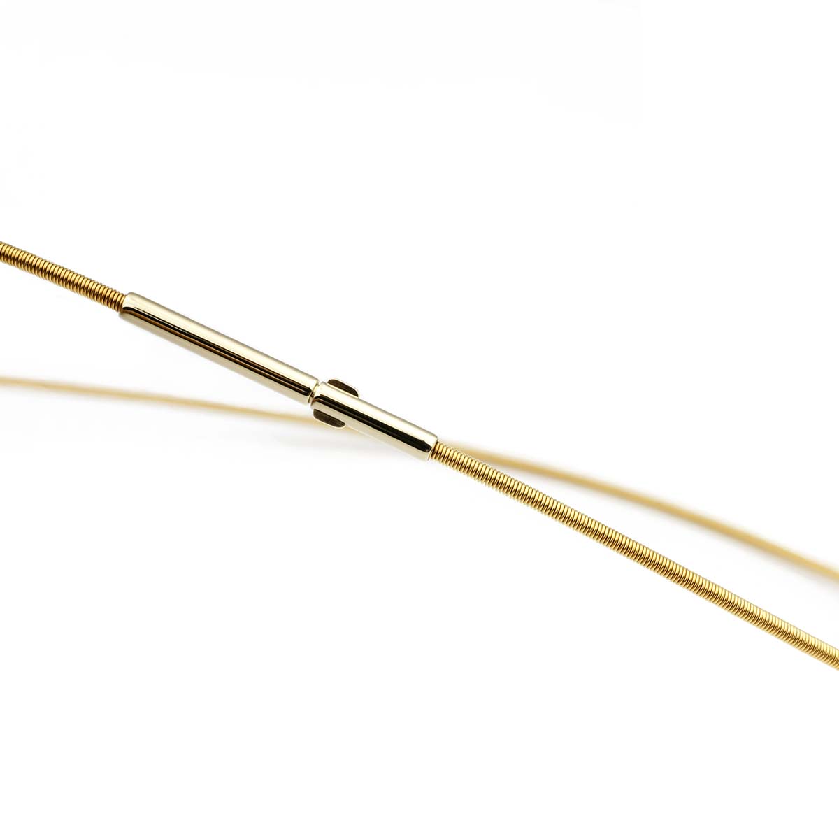 Flexibler Spiral-Halsreif 1,4 mm Edelstahl vergoldet mit Doppelclipschließe