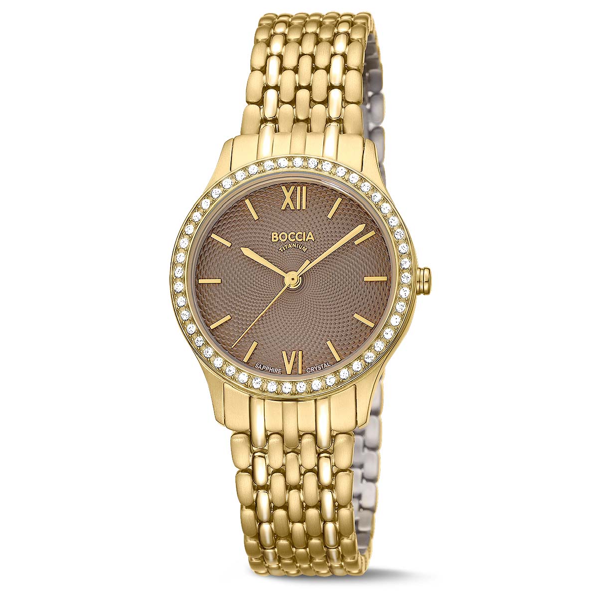 Boccia nickelfreie Damenuhr aus goldplattiertem Titan Quartz
