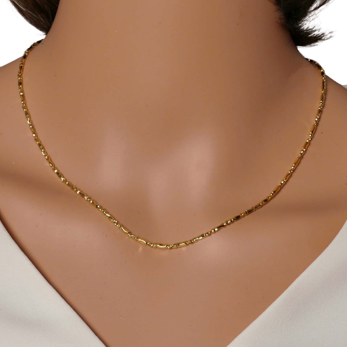 34225-45-4 Fantasiemuster-Halskette Gold 585/000