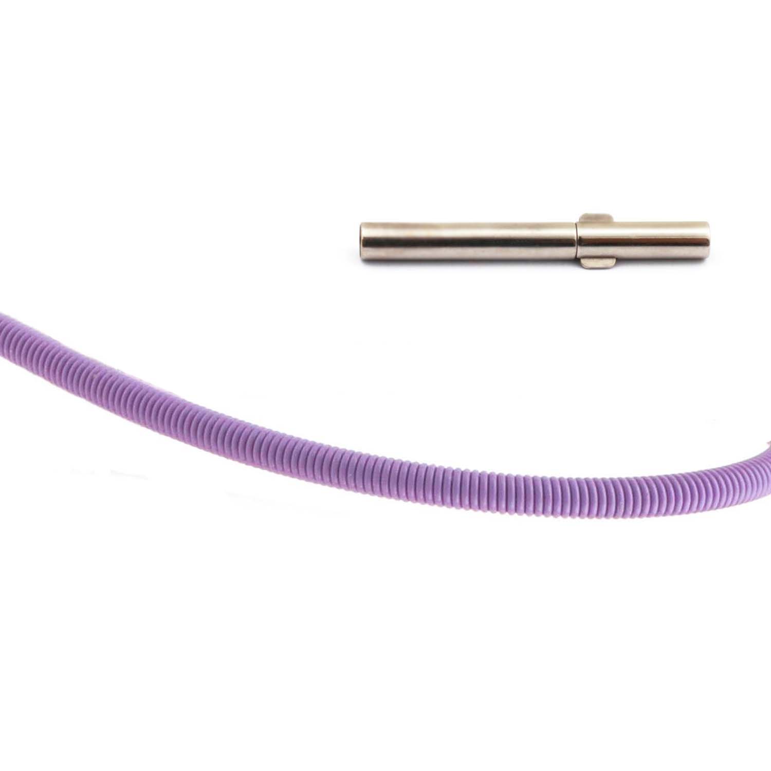 Edelstahl-Halsreif pastelllila mit Doppelclip-Schließe