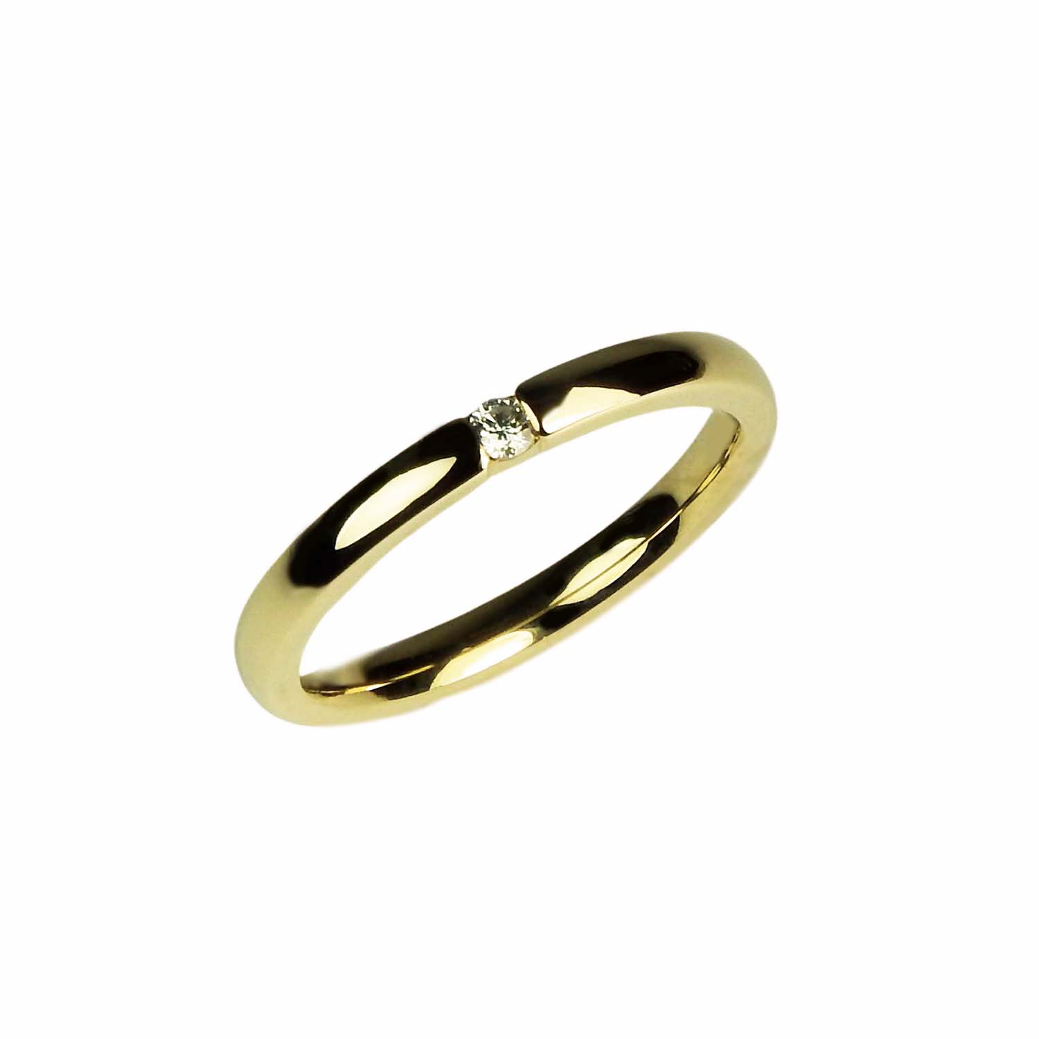 Memoirering Gelbgold 585/000 mit Brillant Damenring