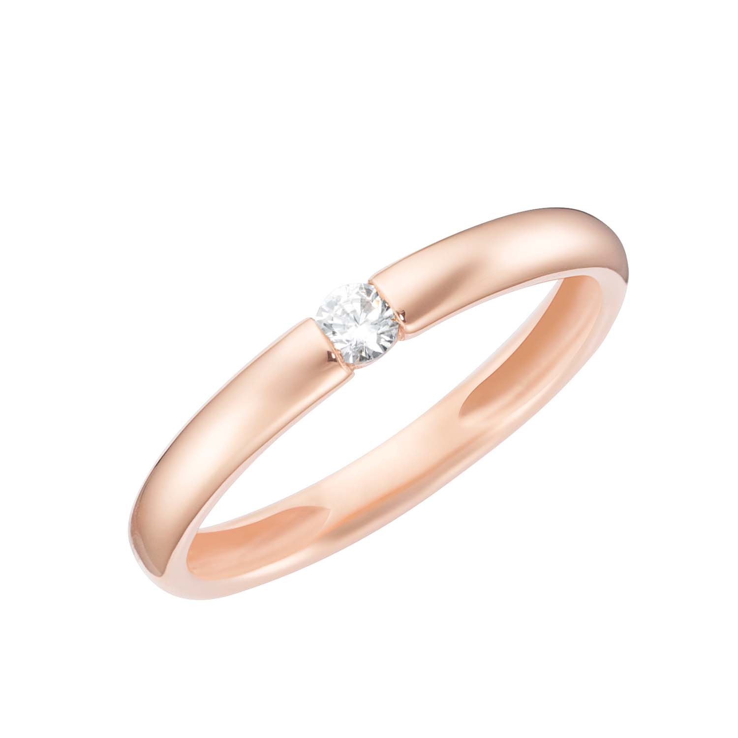 Damenring Roségold 375/000 mit Zirkonia