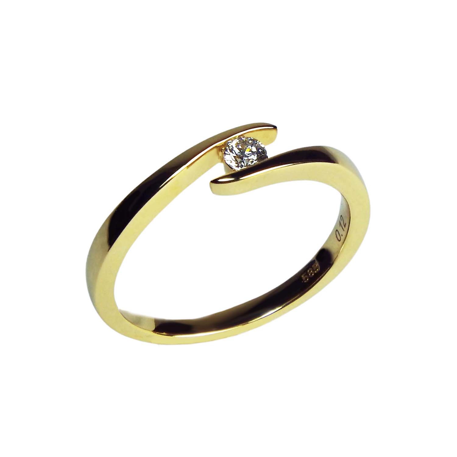 Brillantring Gelbgold 585/000 0,12 ct. Verlobungsring