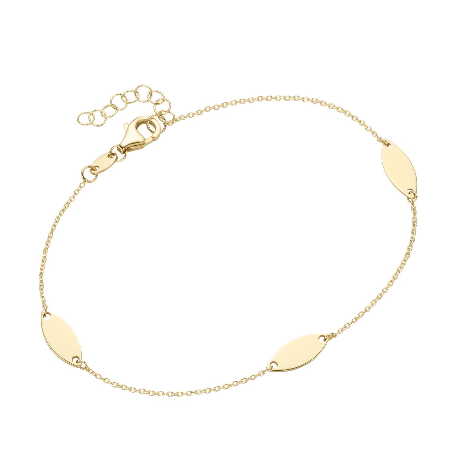 Armband Gelbgold 375/000 mit ovalen Plättchen