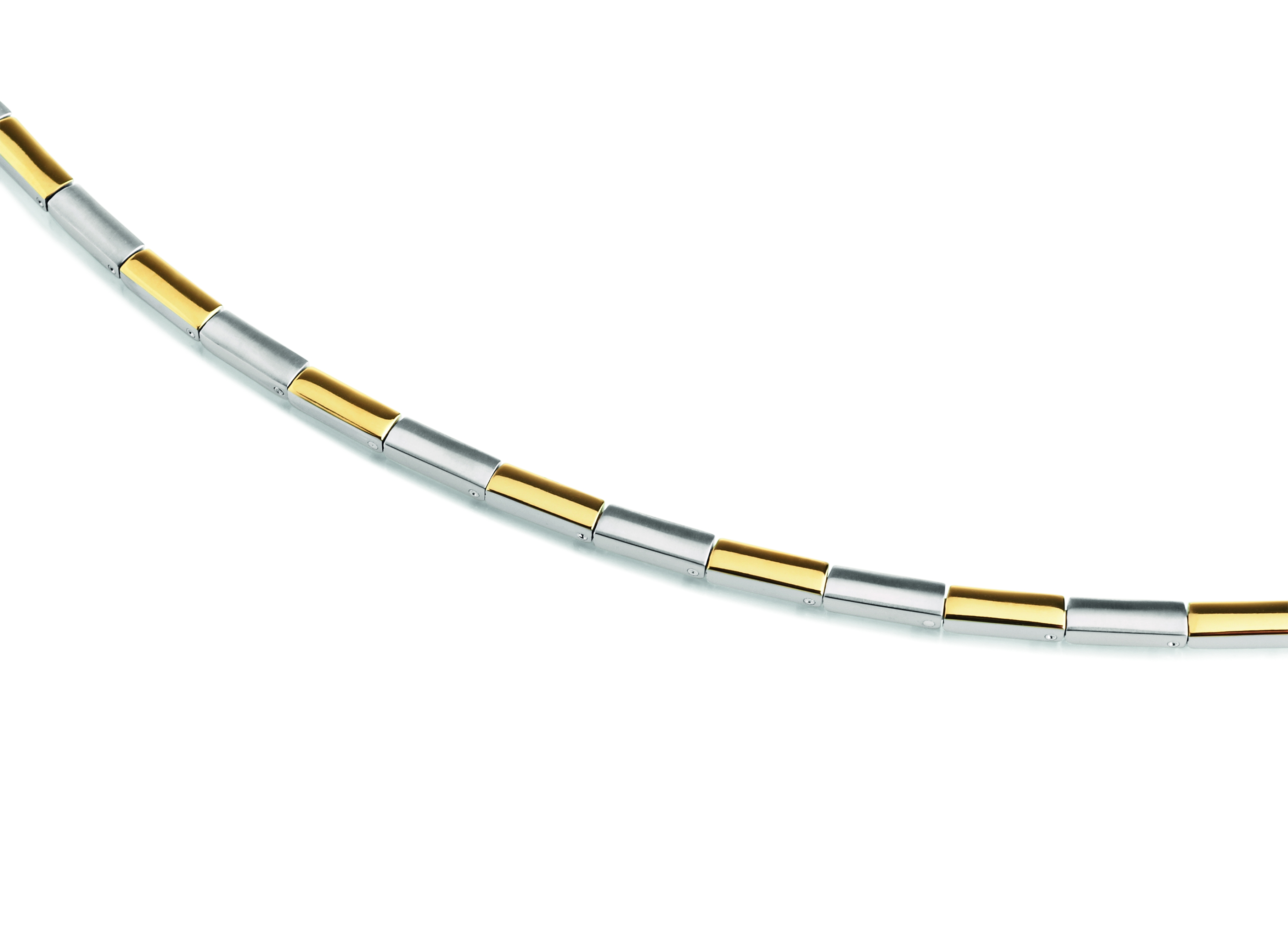 0866-02 Boccia nickelfreies Collier Titan bicolor goldplattiert