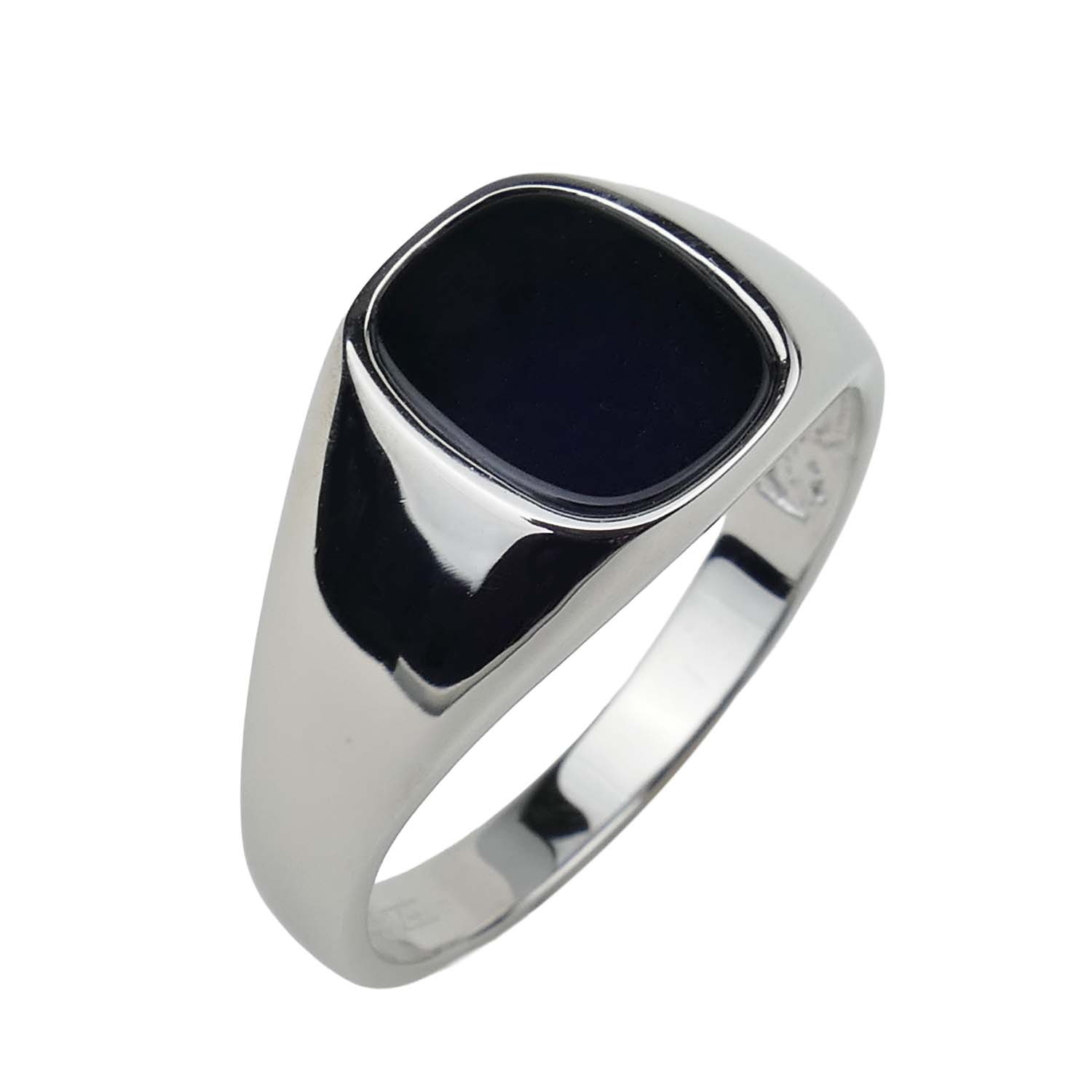 Herrenring aus Silber mit Onyx