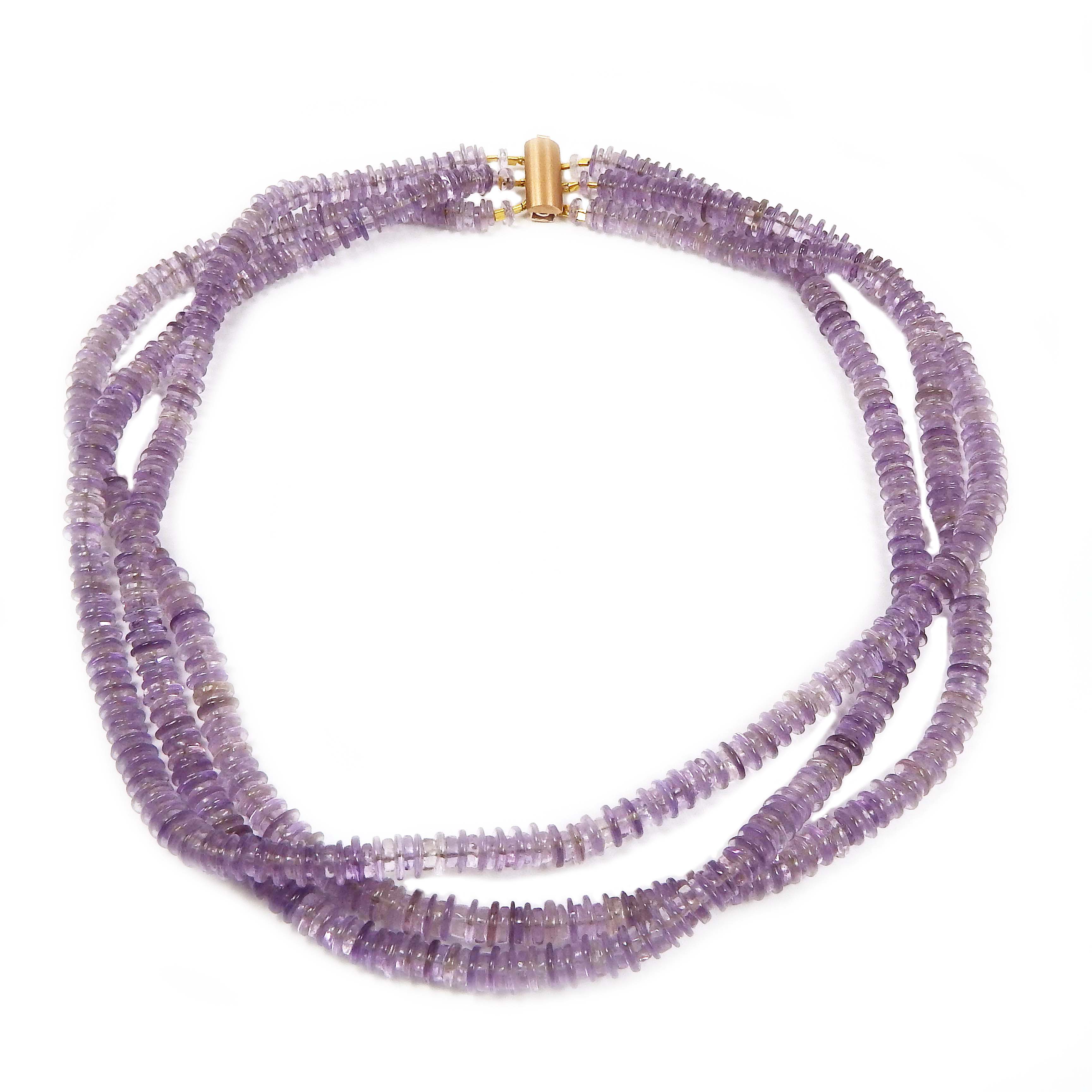 Dreireihiges Amethystcollier