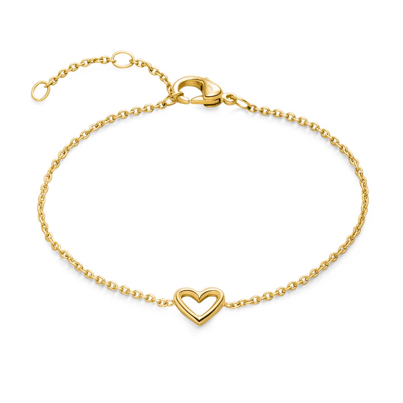 Boccia goldplattiertes Titanarmband mit Herzchen