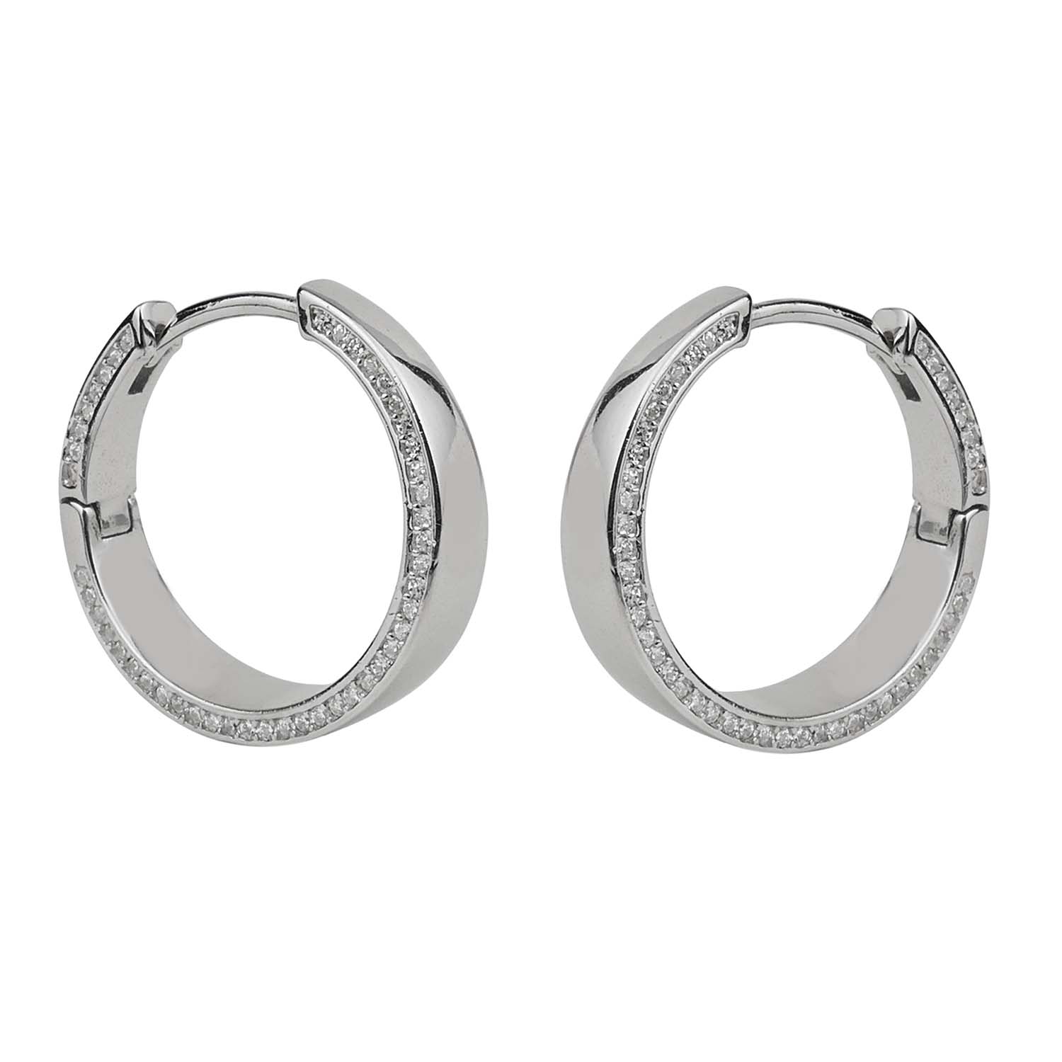 Creolen aus rhodiniertem Silber mit Zirkonia Creolen aus rhodiniertem Silber mit Zirkonia