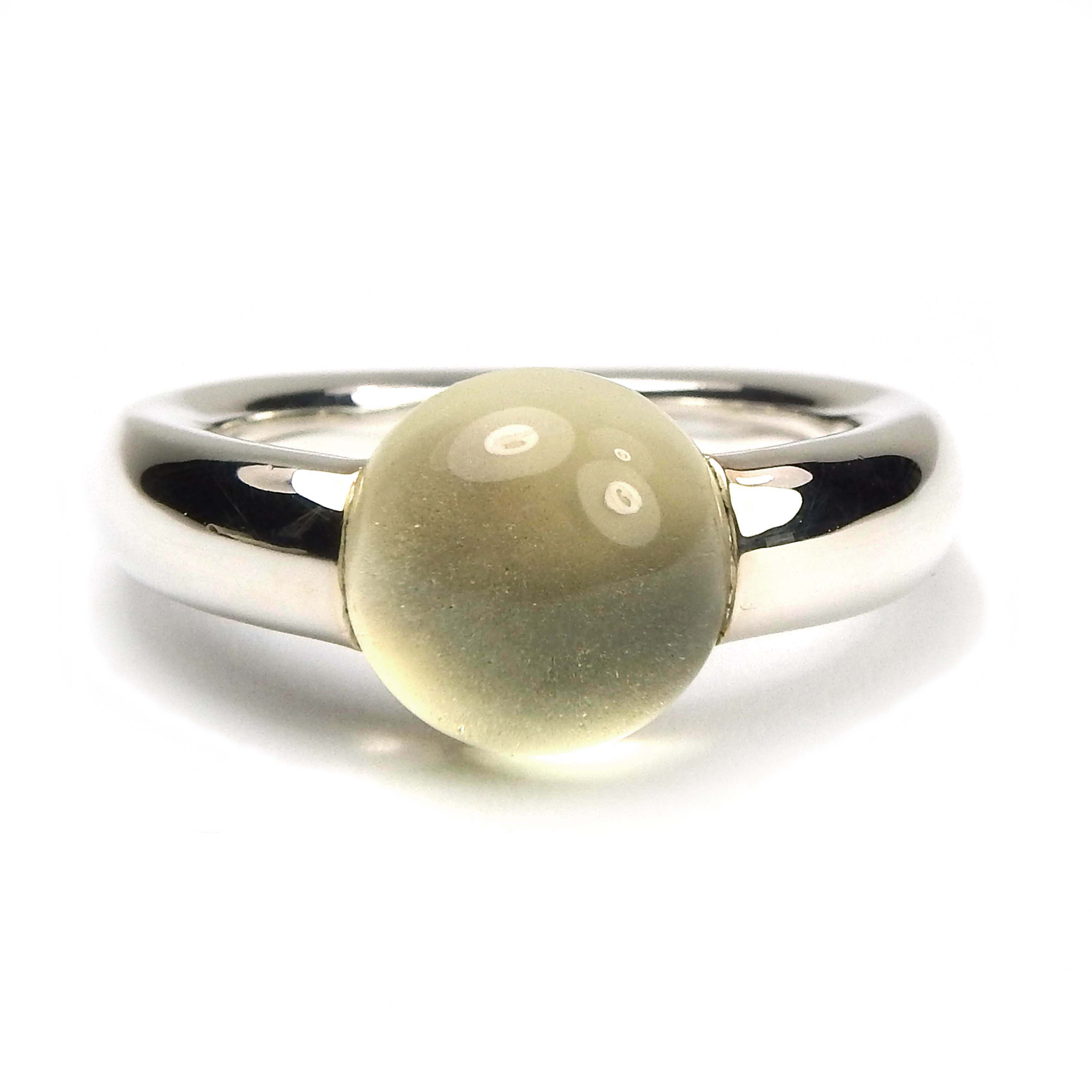 Quinn Ring Caboo Silber mit Lemonquarz