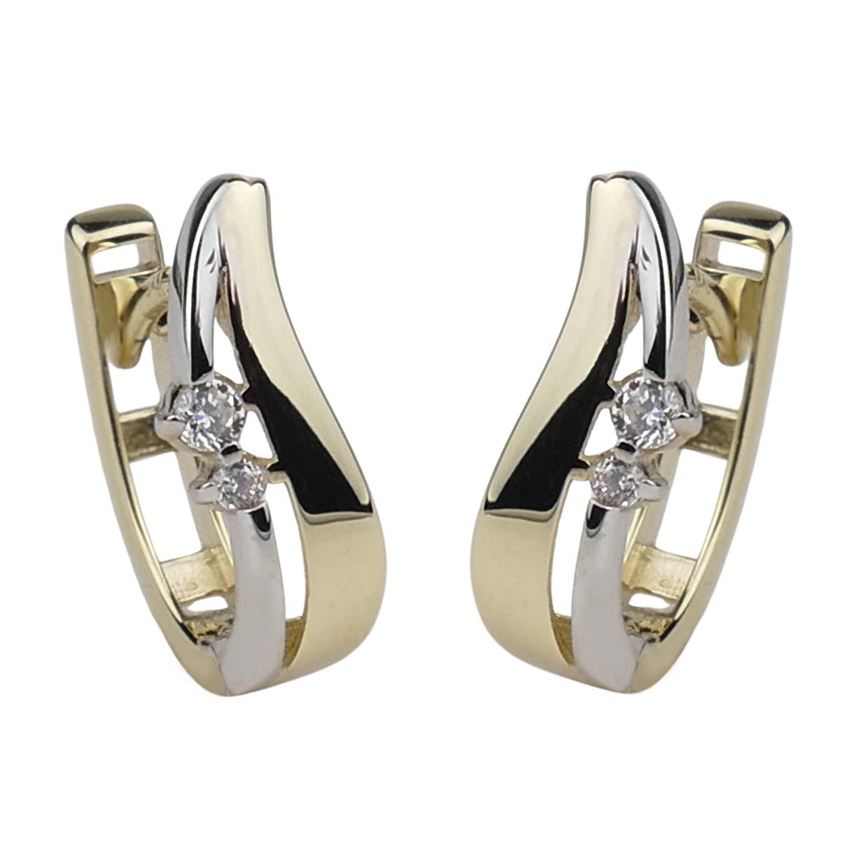 Creolen Gold 333/000 bicolor mit Zirkonia