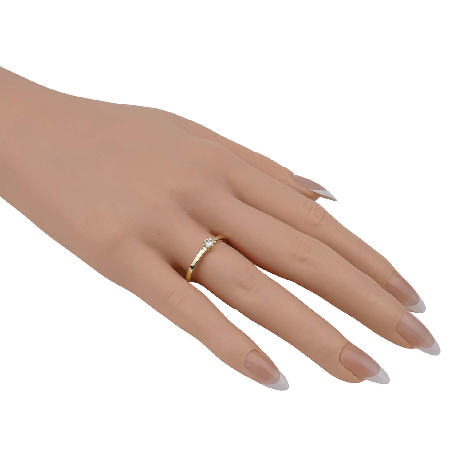Verlobungsring Gelbgold 585/000 mit Brillant aus unserer Goldschmiede